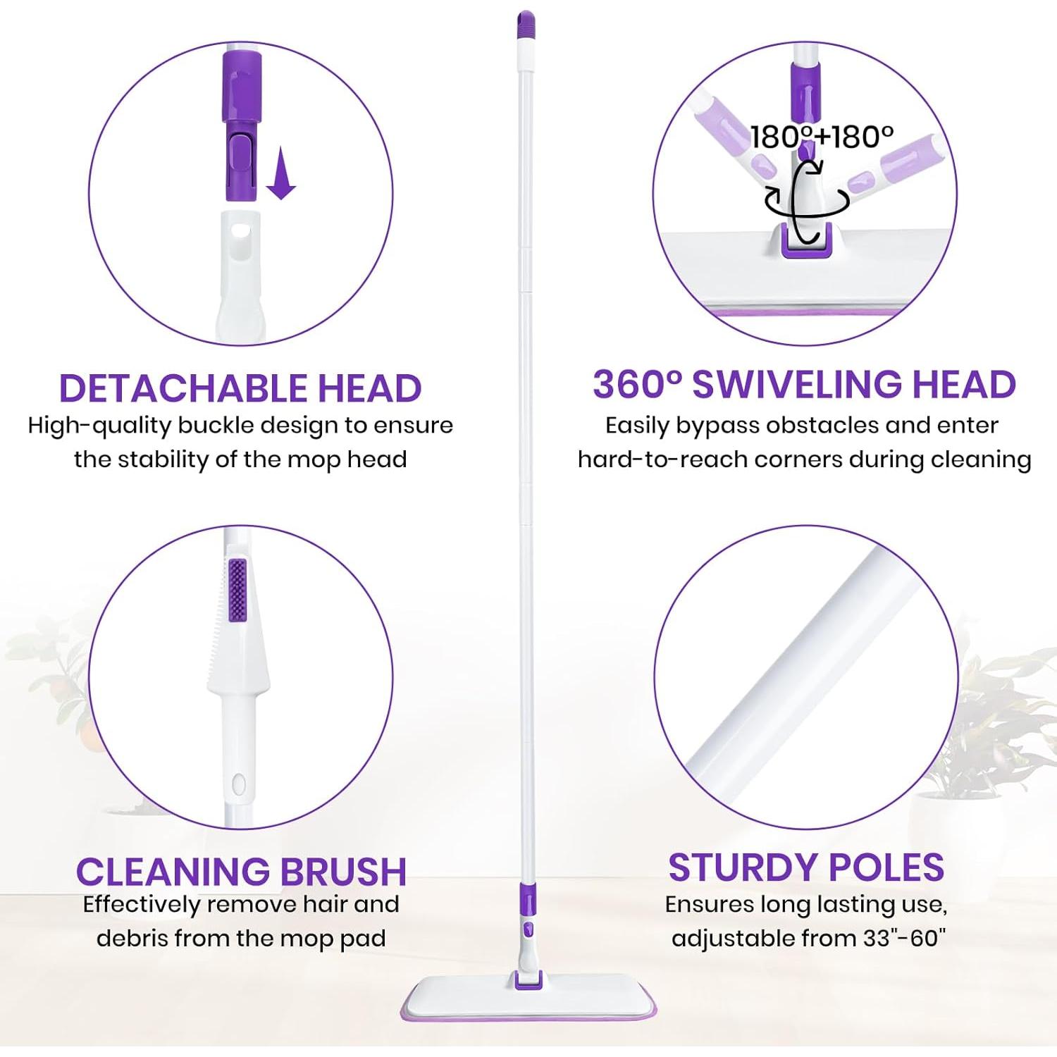 Mopa de Polvo MAVRIZ Microfibra Lavable 40 cm Mango Largo