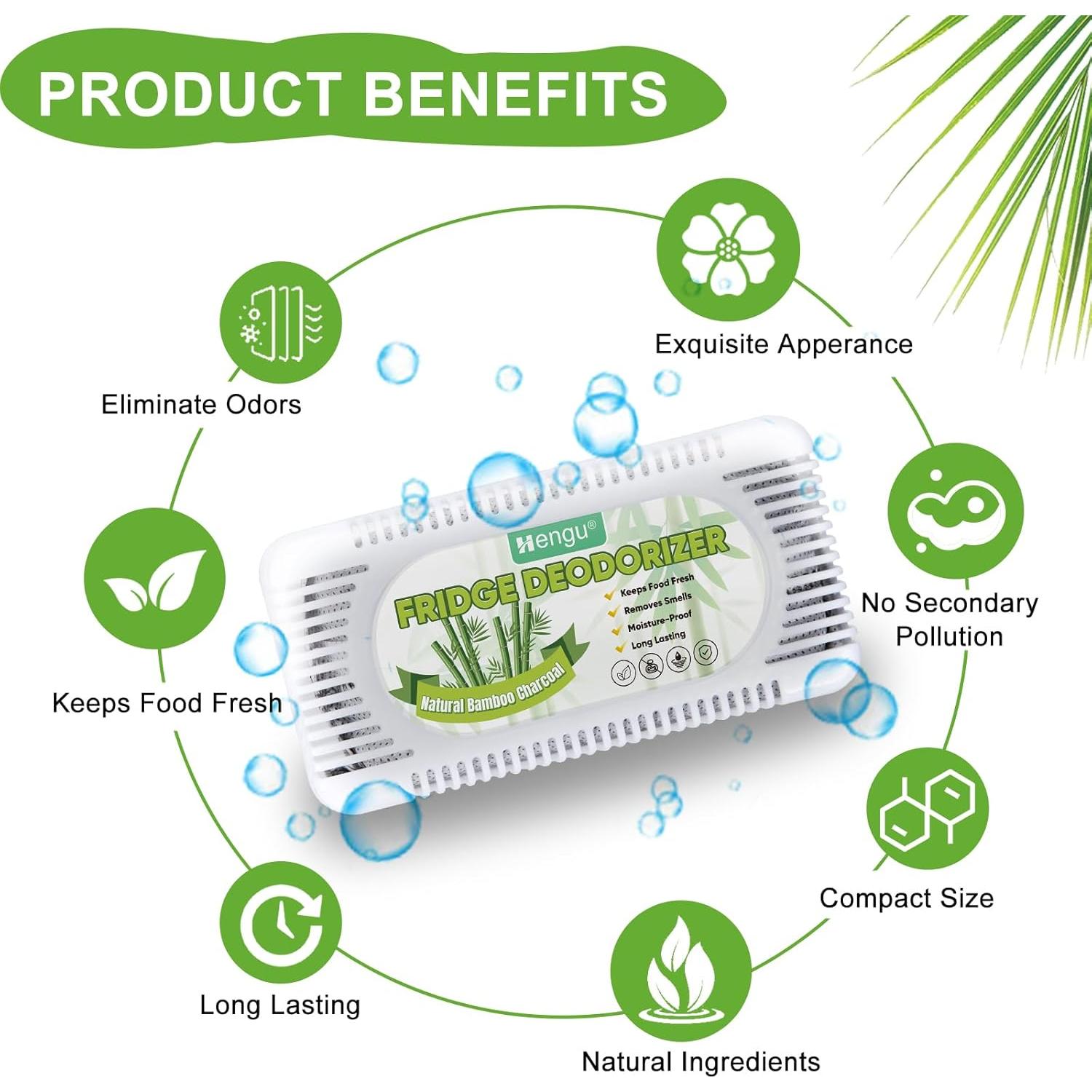 Desodorante de Nevera Hengu 6 Unidades Carbón Activado Efectivo