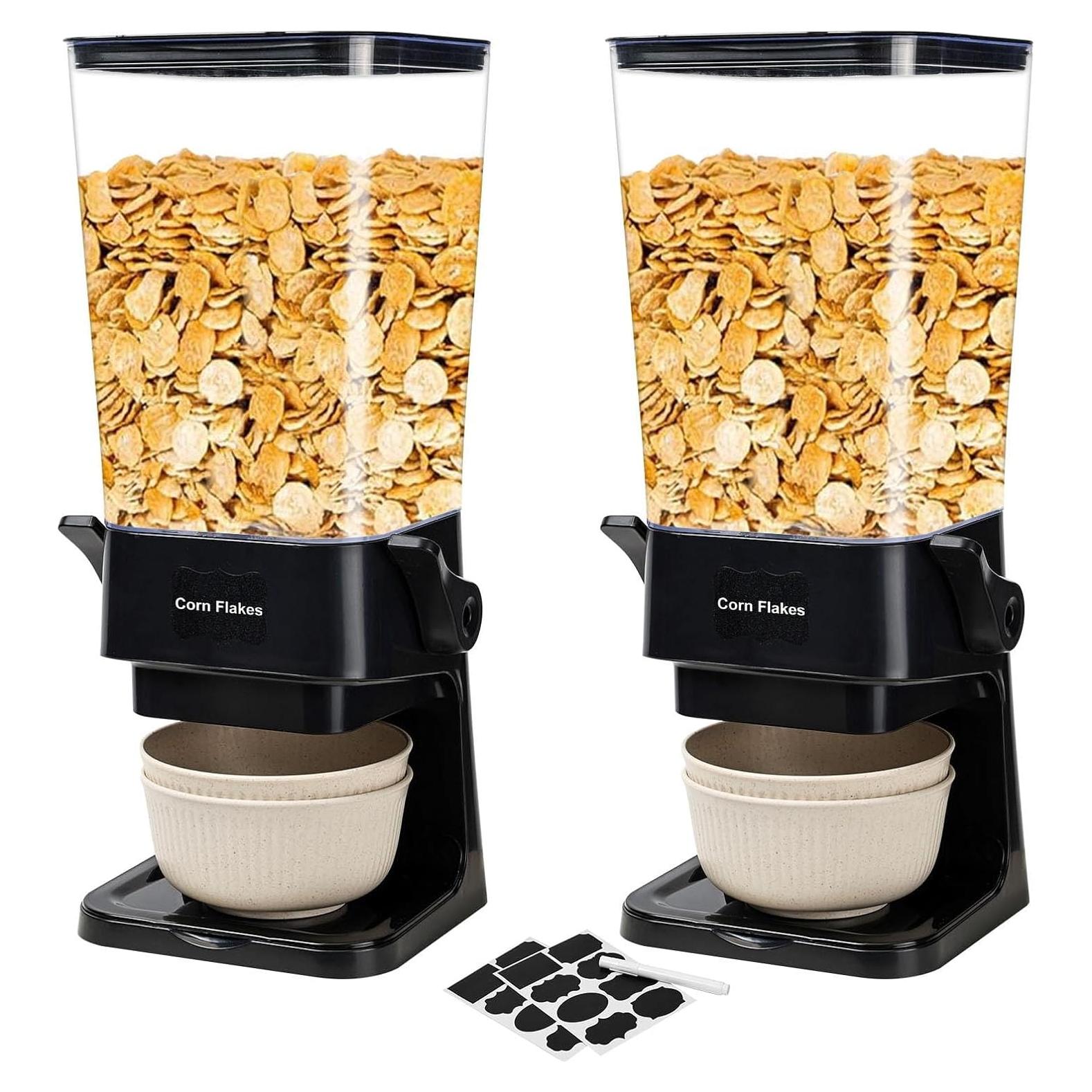 Dispensador de Cereal Qozzix 5000ml 2 Paquete Negro