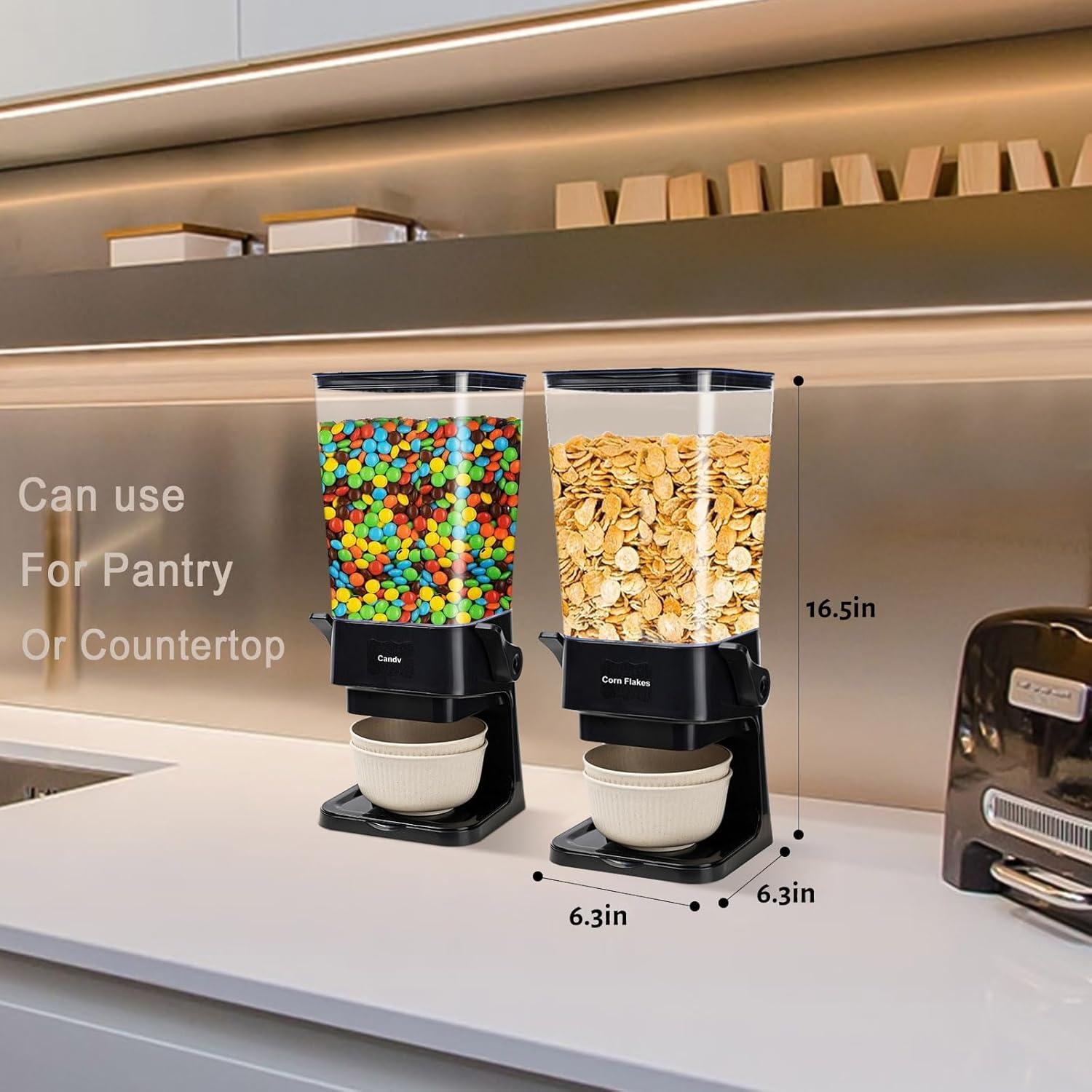 Dispensador de Cereal Qozzix 5000ml 2 Paquete Negro