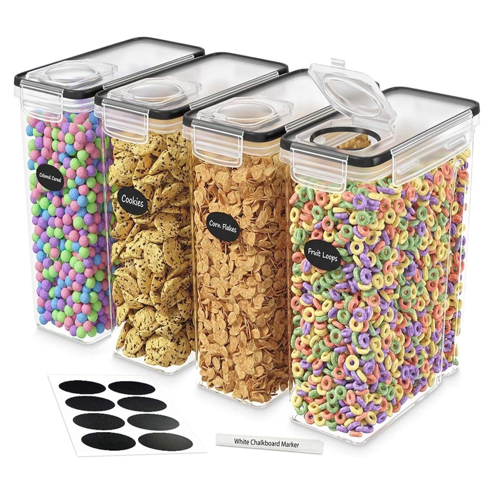 Contenedores de Cereal DWELLZA COCINA 4 Piezas 4L Herméticos