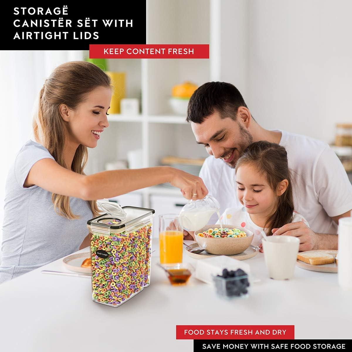 Contenedores de Cereal DWELLZA COCINA 4 Piezas 4L Herméticos