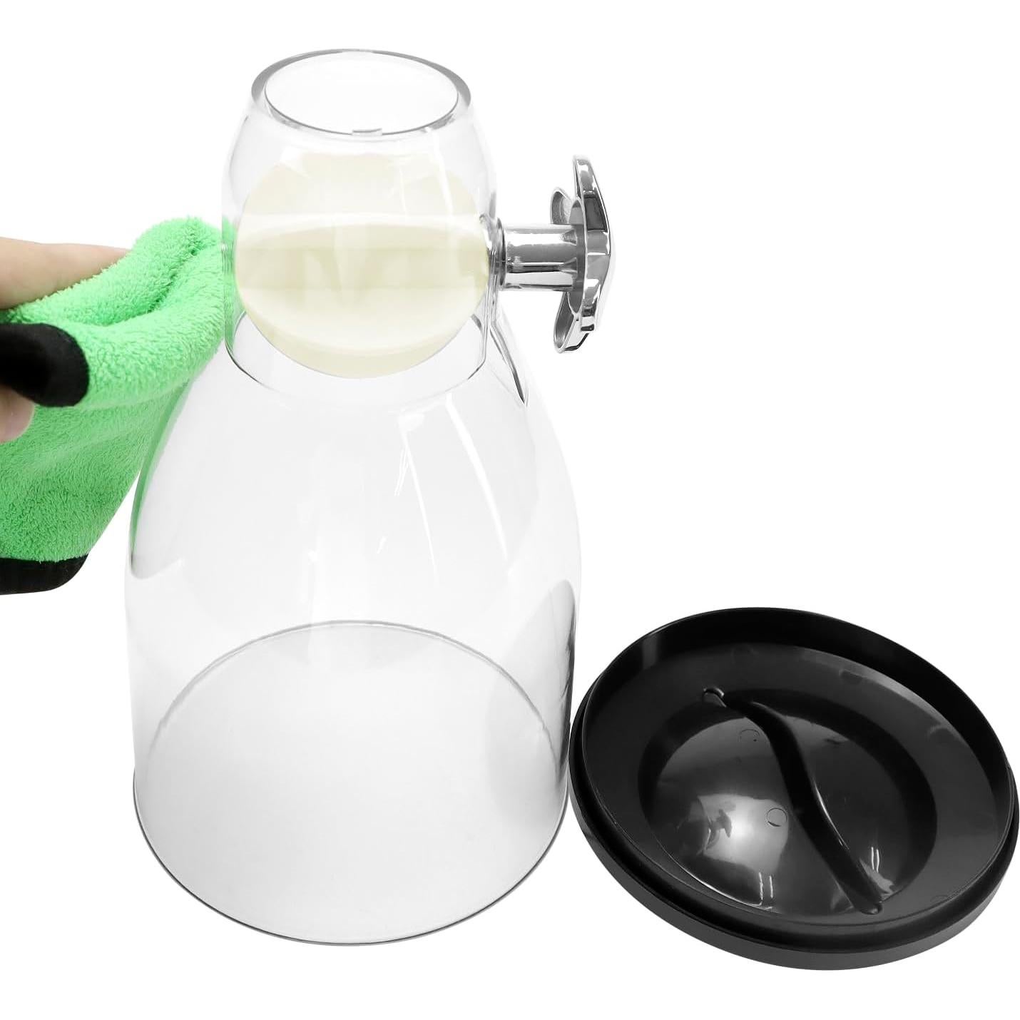 QWORK Triple Dry Food Dispenser - 2L Capacity Each, Easy Twist Mechanism, for Dry Food like Cereal, Rice, Candy, Nuts, Pet Food