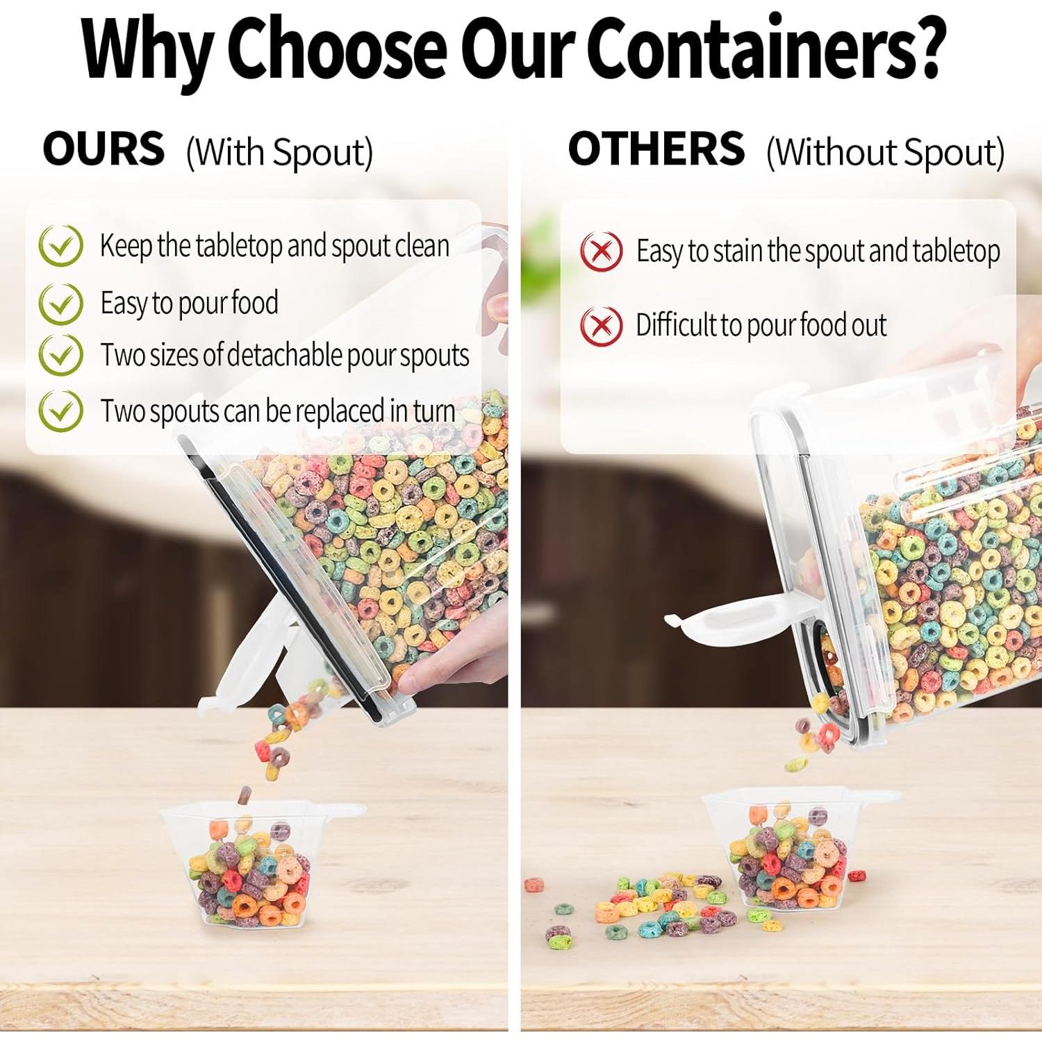 Contenedores de Cereal Skroam 4PCS 4L Herméticos con Etiquetas