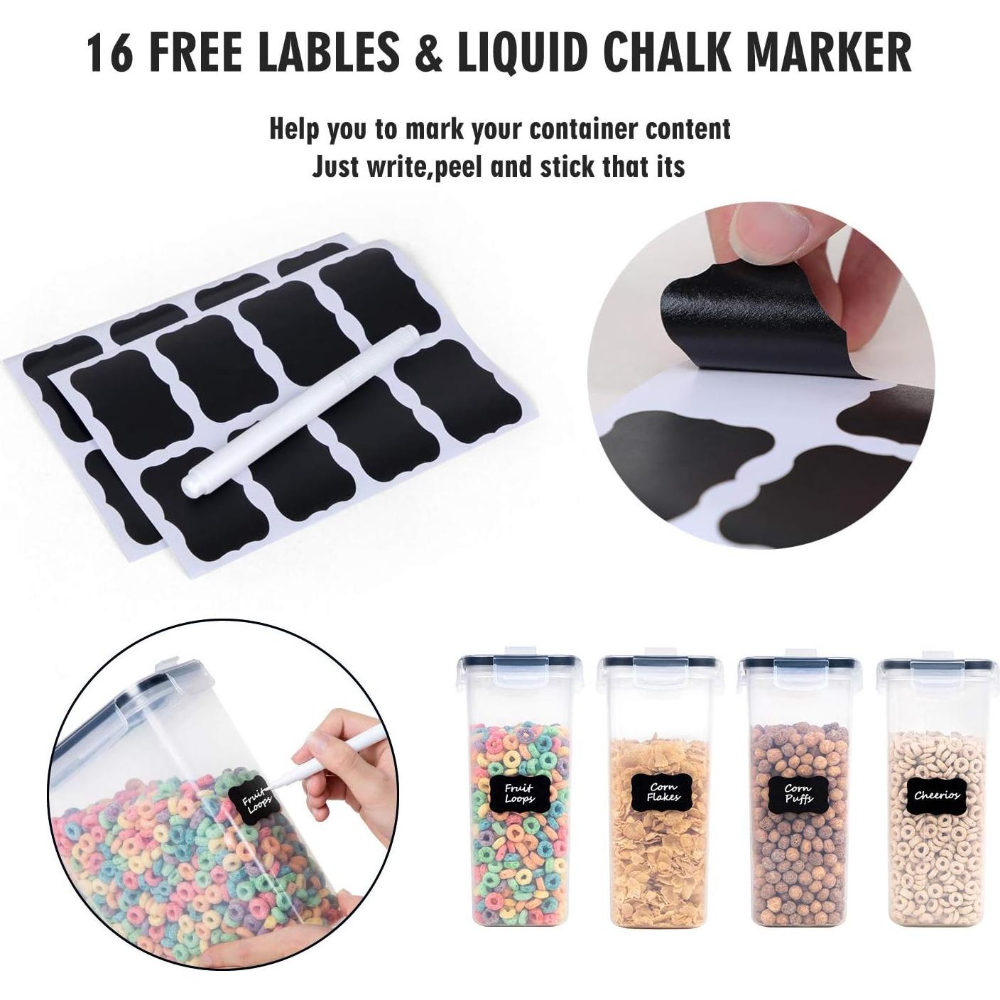 Juego de Contenedores FOOYOO para Cereal - 4 Piezas 4L