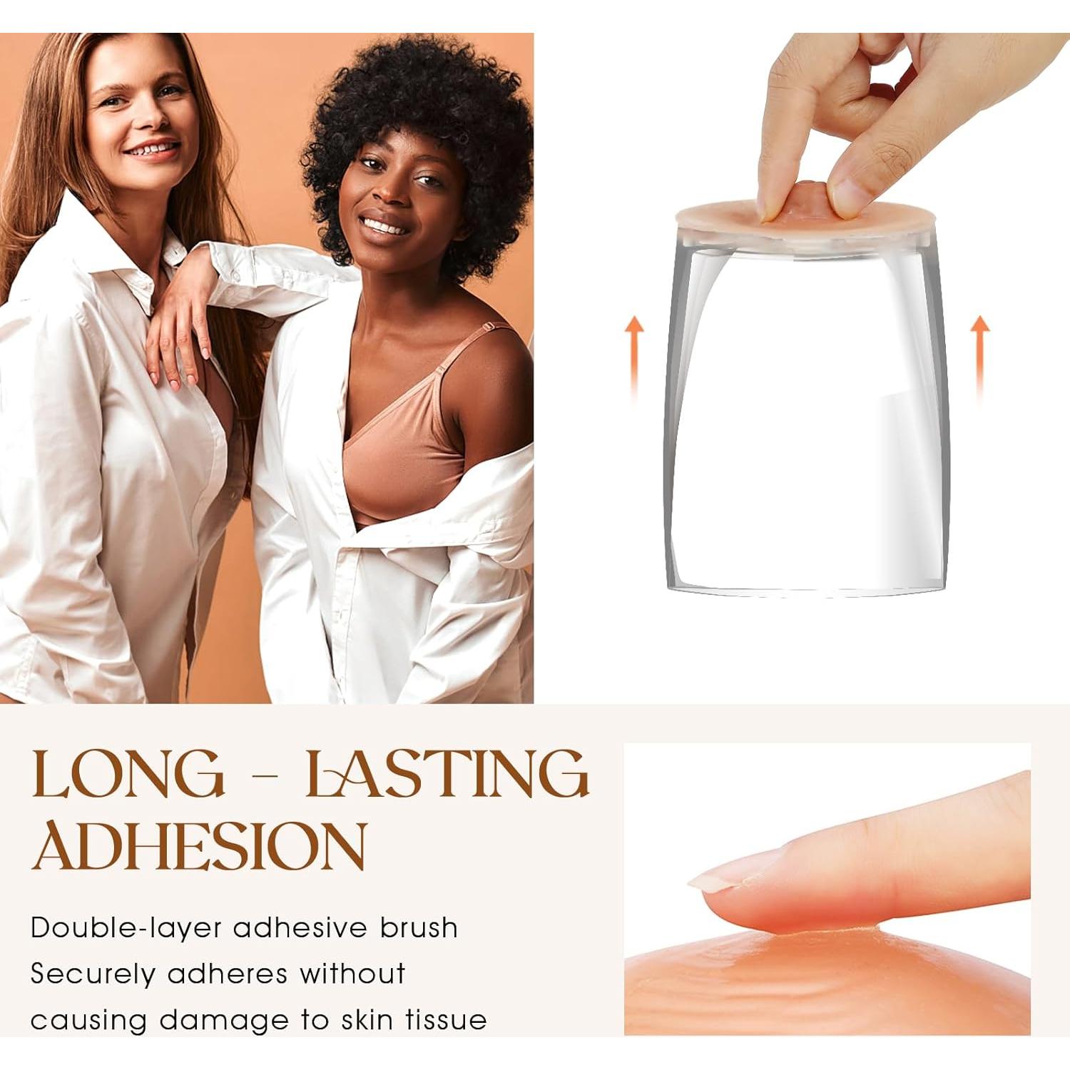 Pezones de Silicona Adhesiva Vollence 8cm Reutilizables Bronce