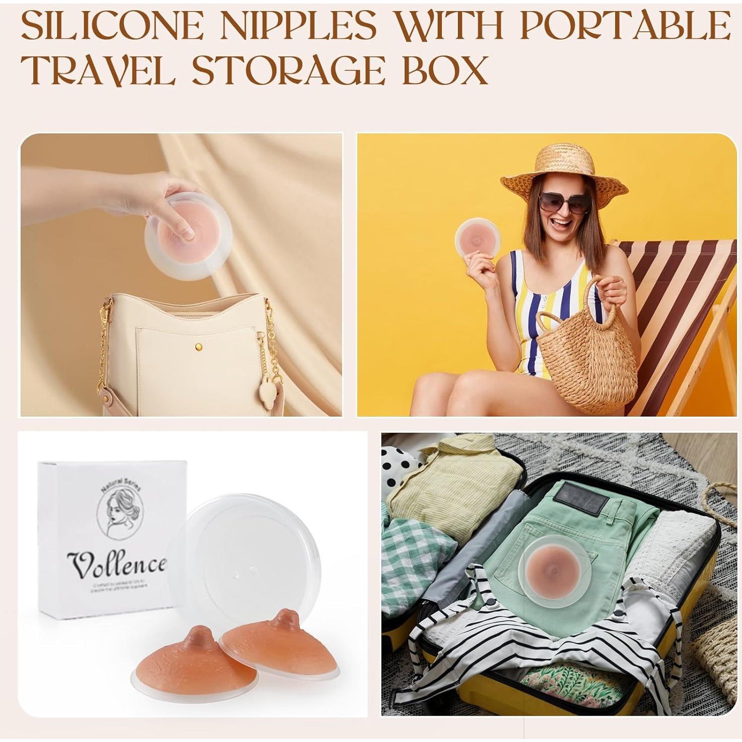 Pezones de Silicona Adhesiva Vollence 8cm Reutilizables Bronce