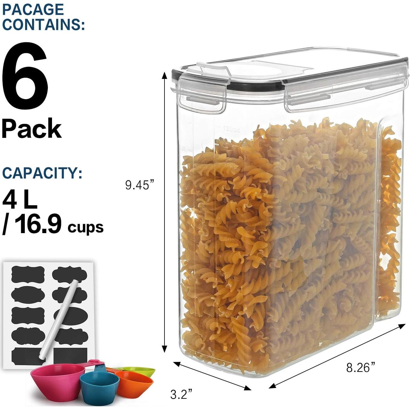 Set de 6 Contenedores Herméticos MCIRCO 4L para Alimentos