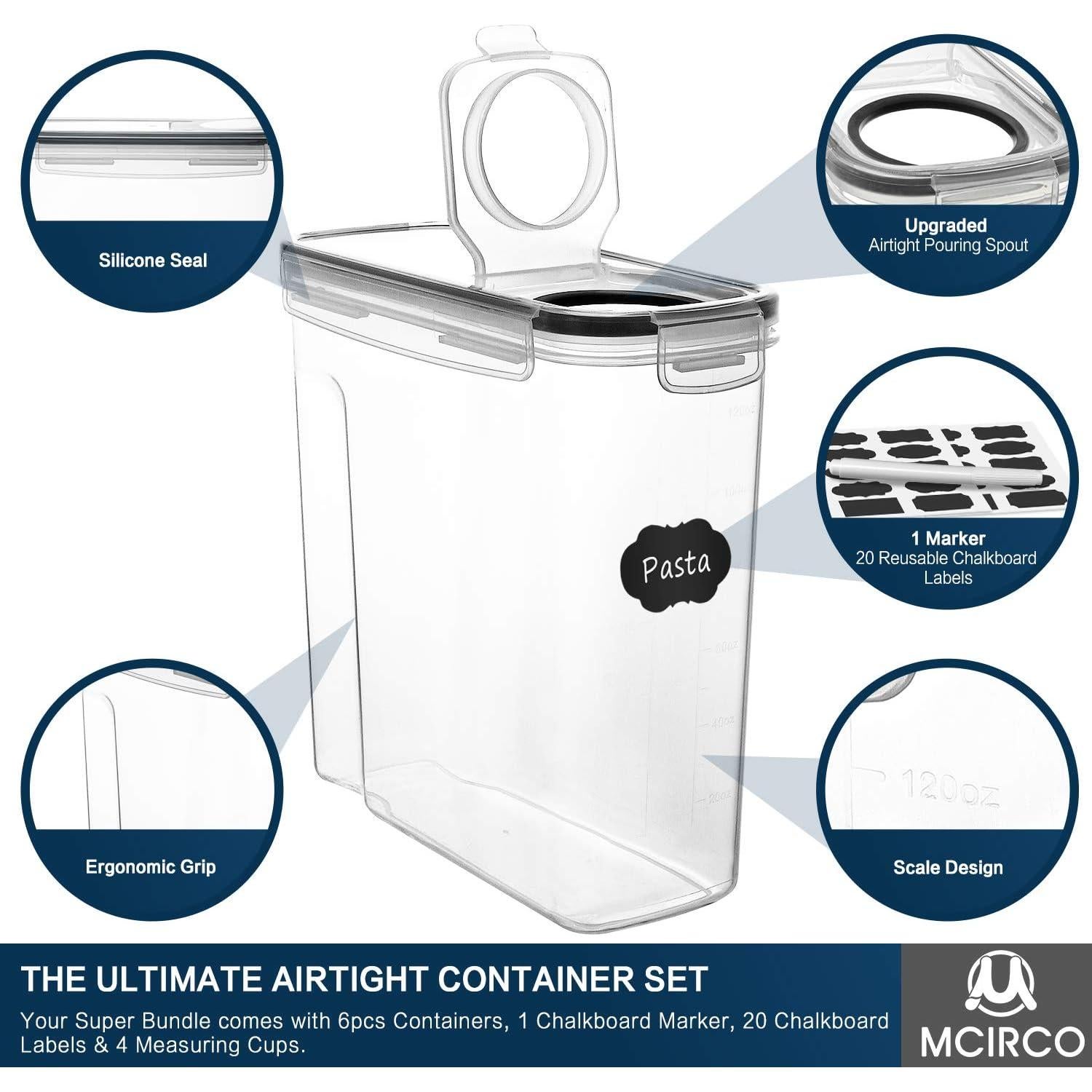 Set de 6 Contenedores Herméticos MCIRCO 4L para Alimentos