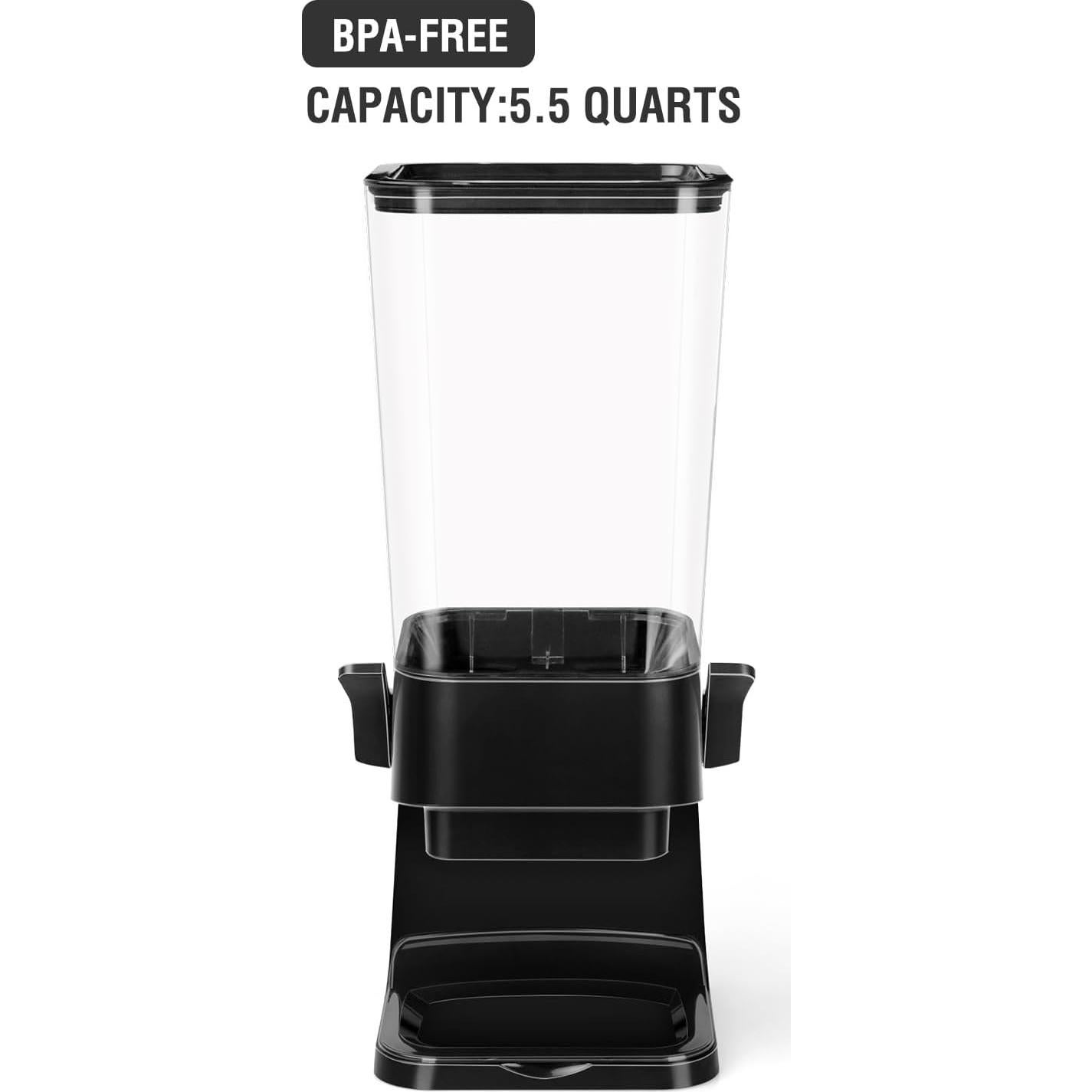 Dispensador de Cereal Hermético QNP 5.5L 2pcs Negro