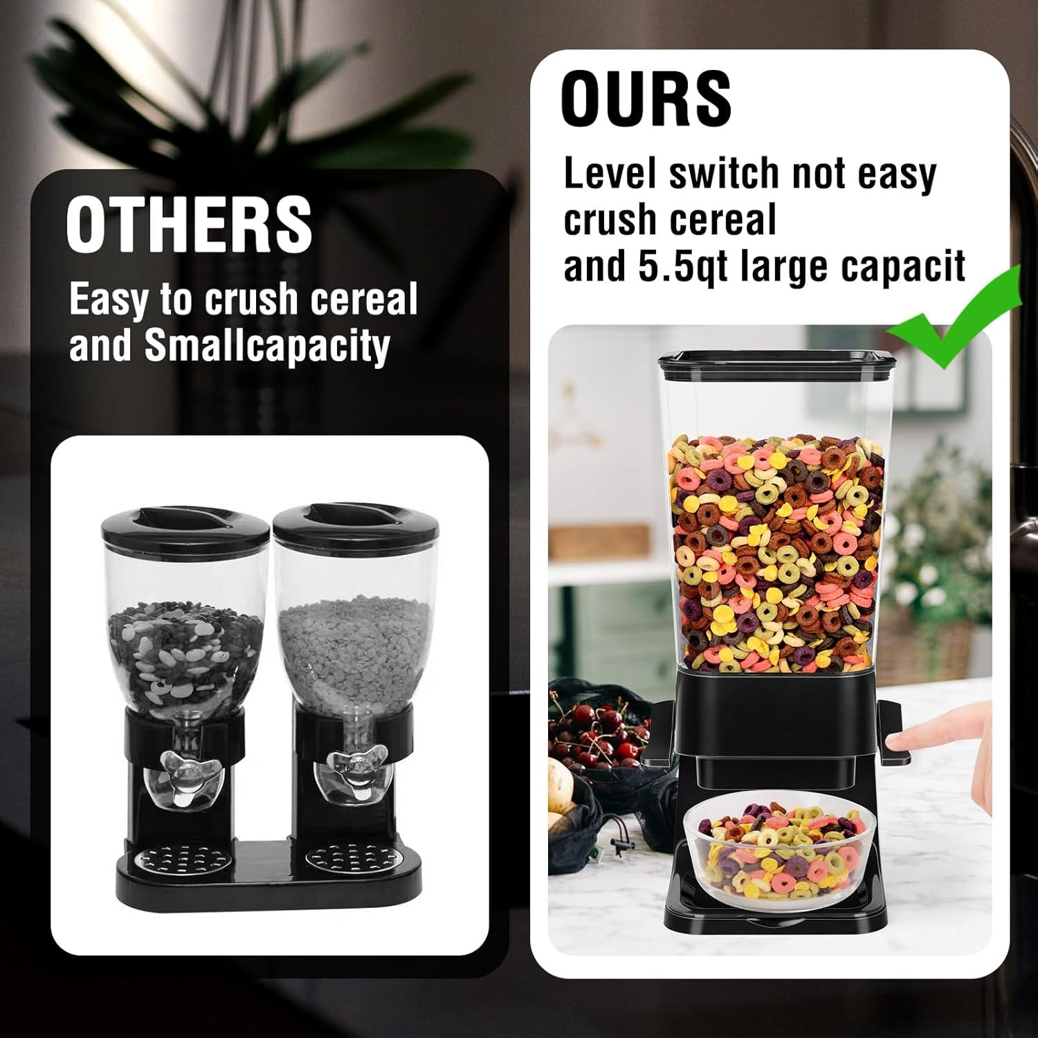 Dispensador de Cereal Hermético QNP 5.5L 2pcs Negro