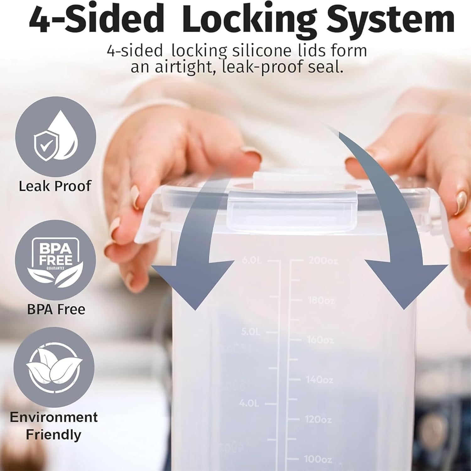 Shazo 2 Pack Contenedores Almacenamiento 6.3L Herméticos