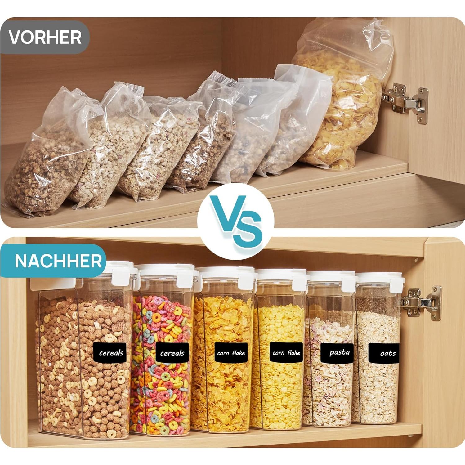 Conjunto de 3 Contenedores Vtopmart para Cereal 4L