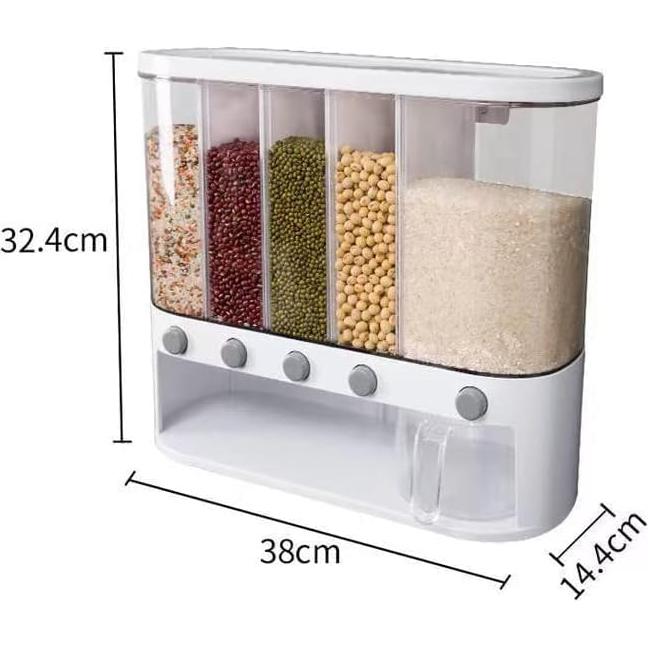 Dispensador de Comida Seca xilei A2 12L 5 Compartimentos