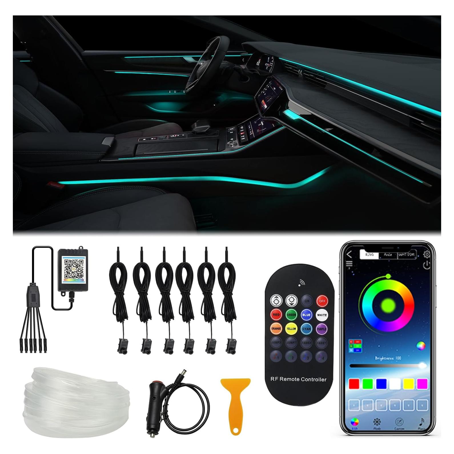 Luces LED RGB para coche WEBUPAR 6 en 1 con control APP