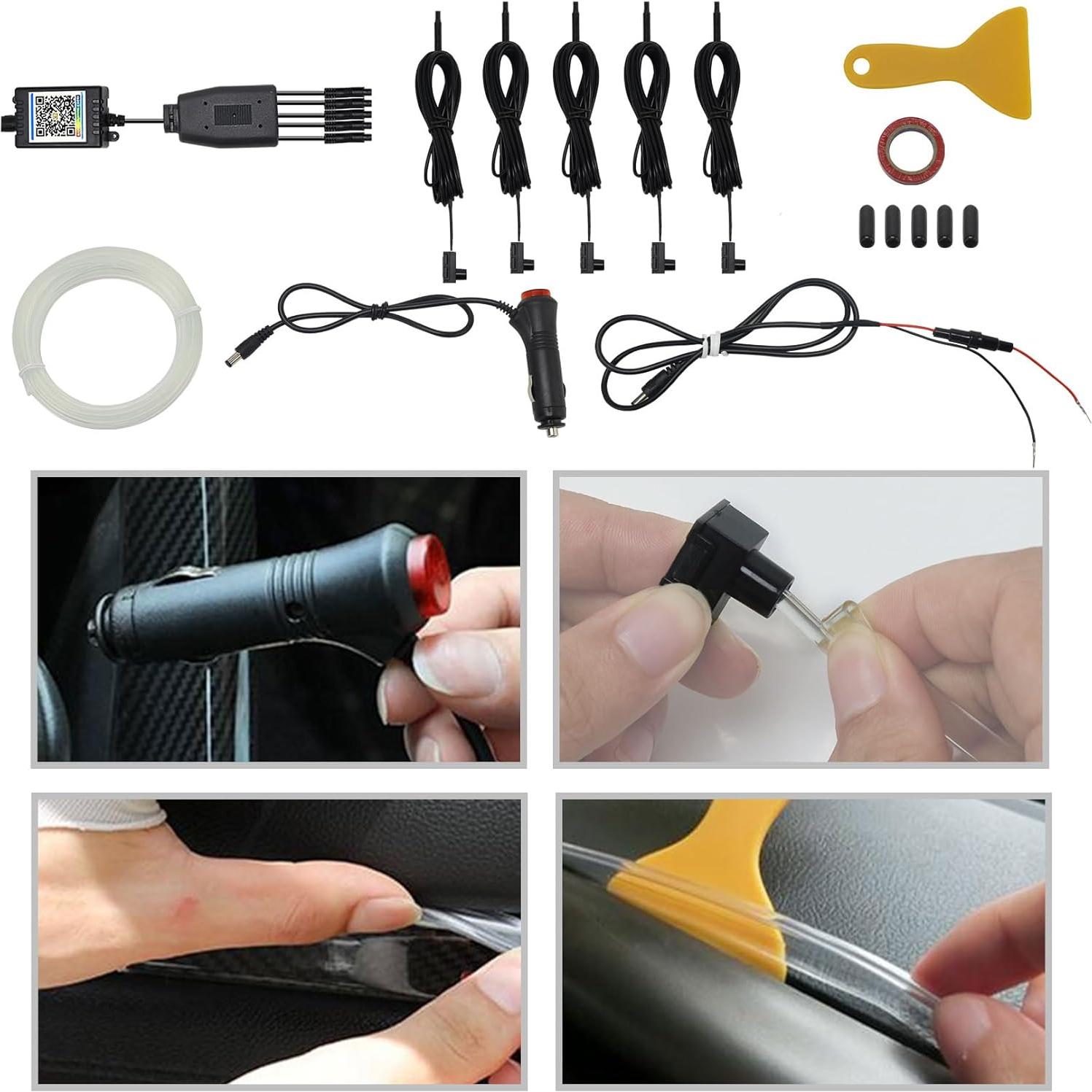 Luces LED RGB para coche WEBUPAR 6 en 1 con control APP