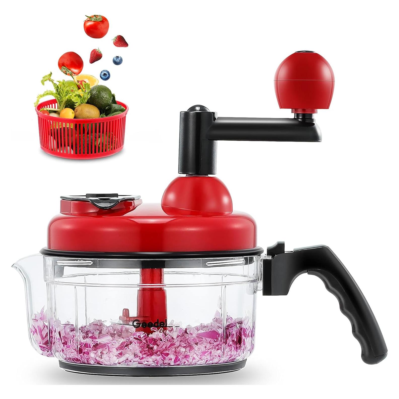 Picador de Mano Geedel 3 Tazas Rojo - Procesador Manual