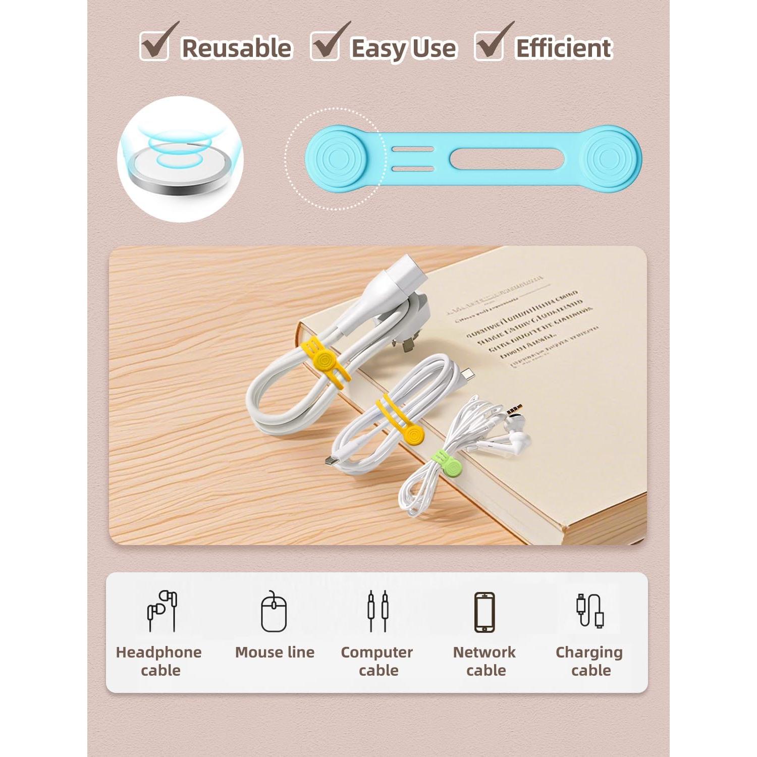 Correas Magnéticas Reutilizables Kanemc - 8 Piezas de Silicona