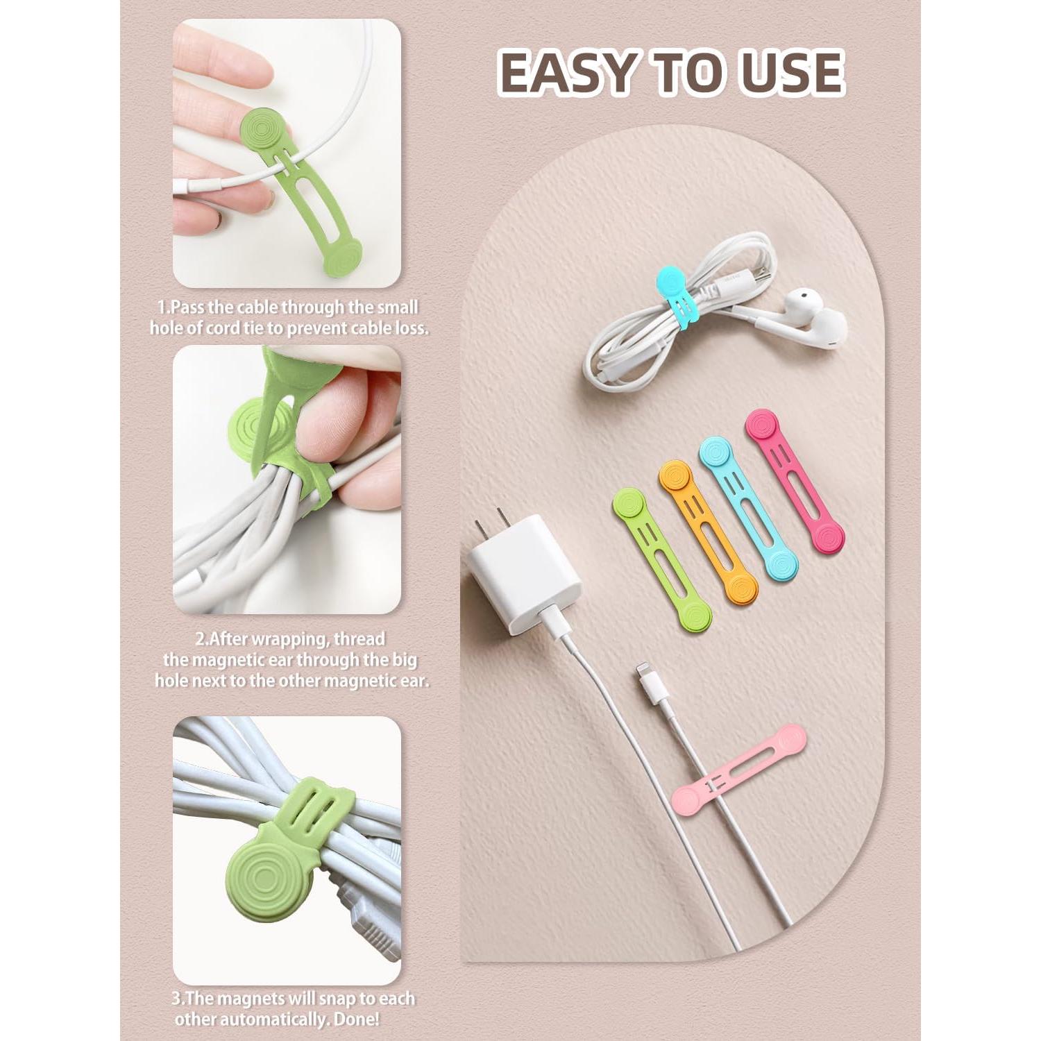 Correas Magnéticas Reutilizables Kanemc - 8 Piezas de Silicona