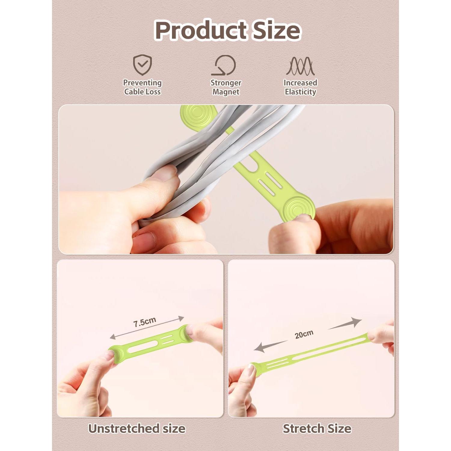 Correas Magnéticas Reutilizables Kanemc - 8 Piezas de Silicona