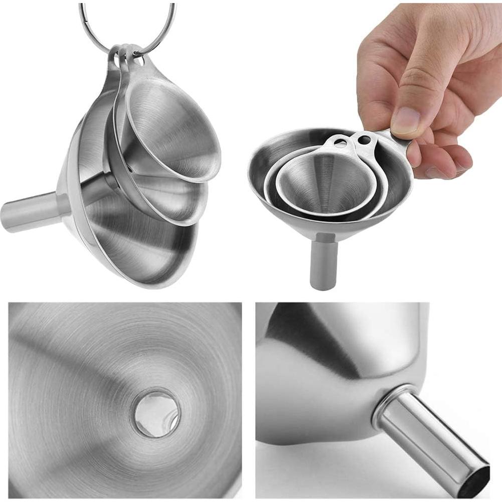 Juego de 3 Embudos de Acero Inoxidable Lakatay 7,49 cm