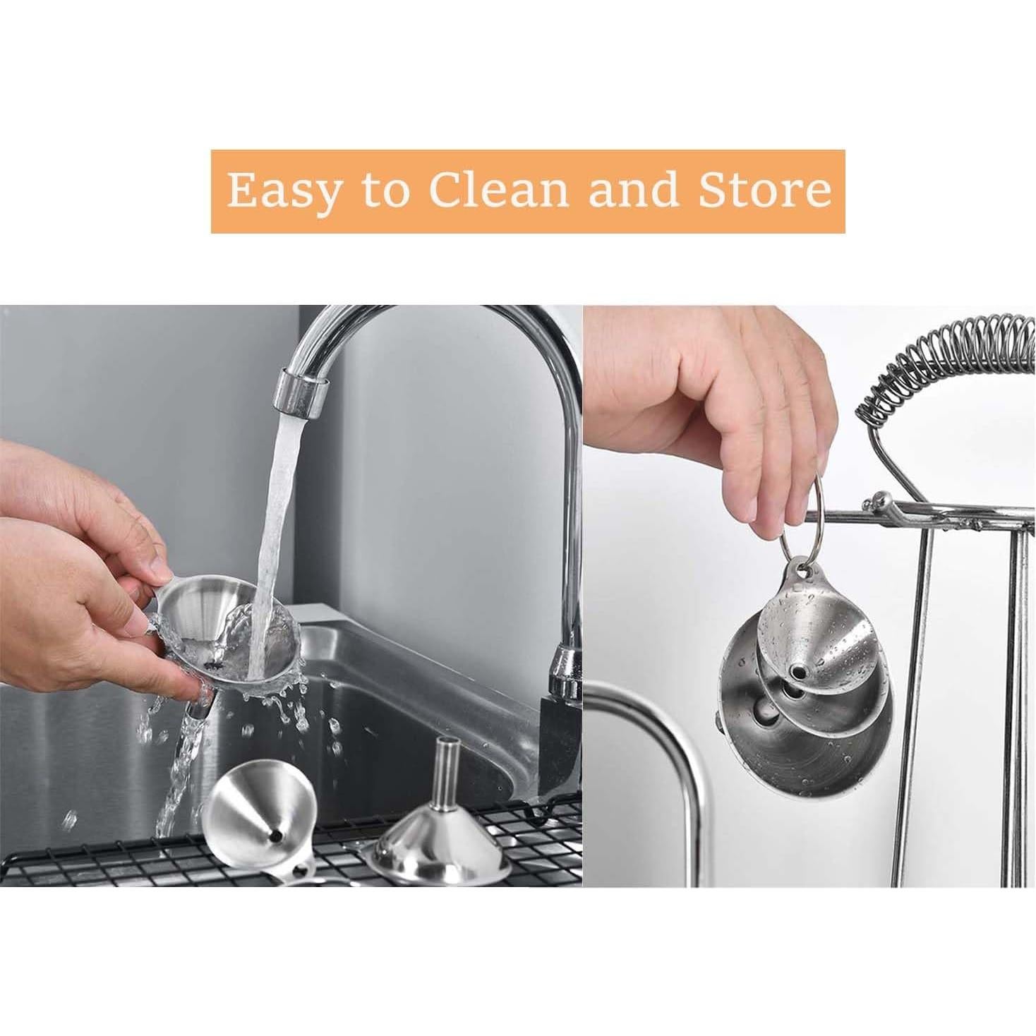 Juego de 3 Embudos de Acero Inoxidable Lakatay 7,49 cm