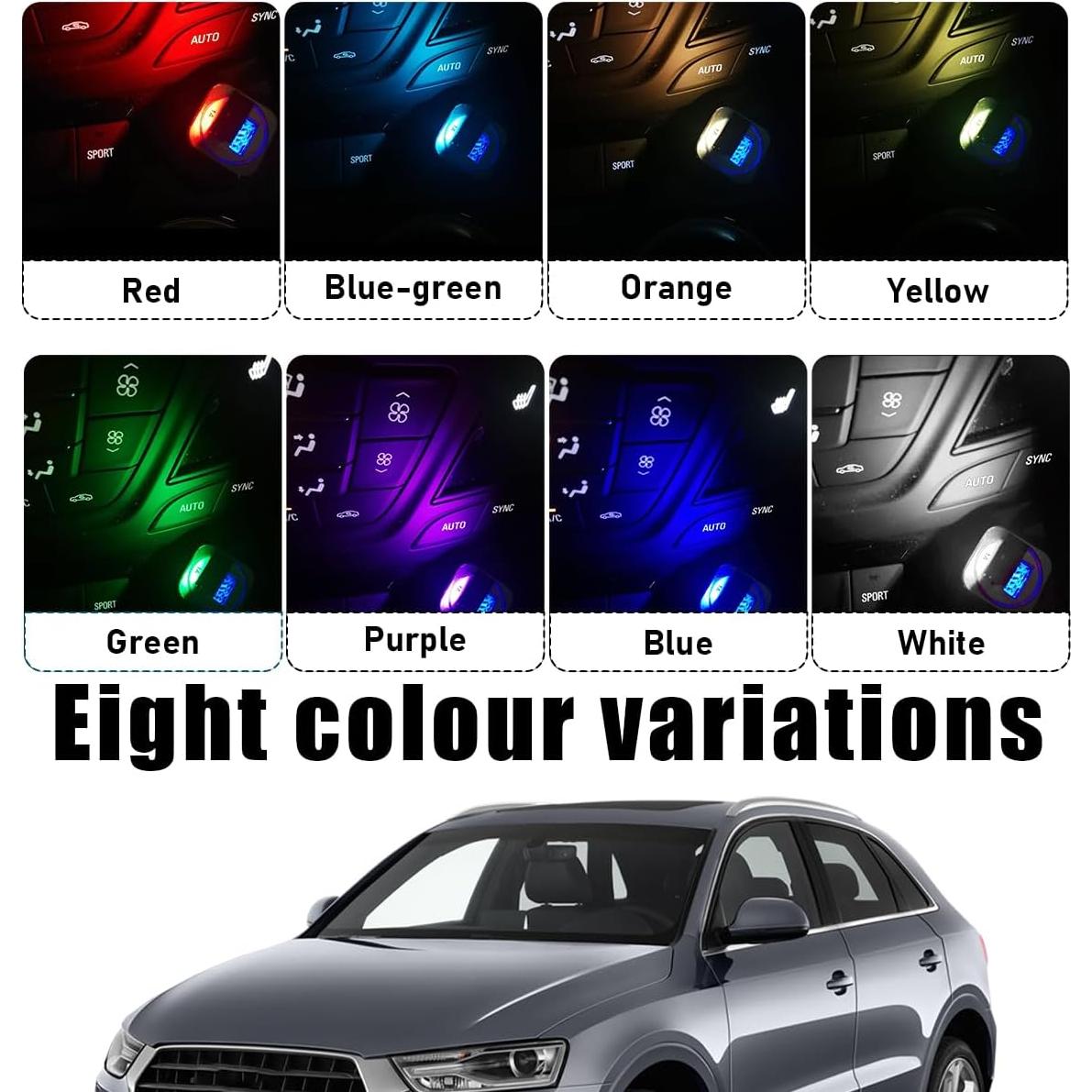 Luz Ambiental LED USB Tipo C Povtii, 8 Colores, Brillo Ajustable