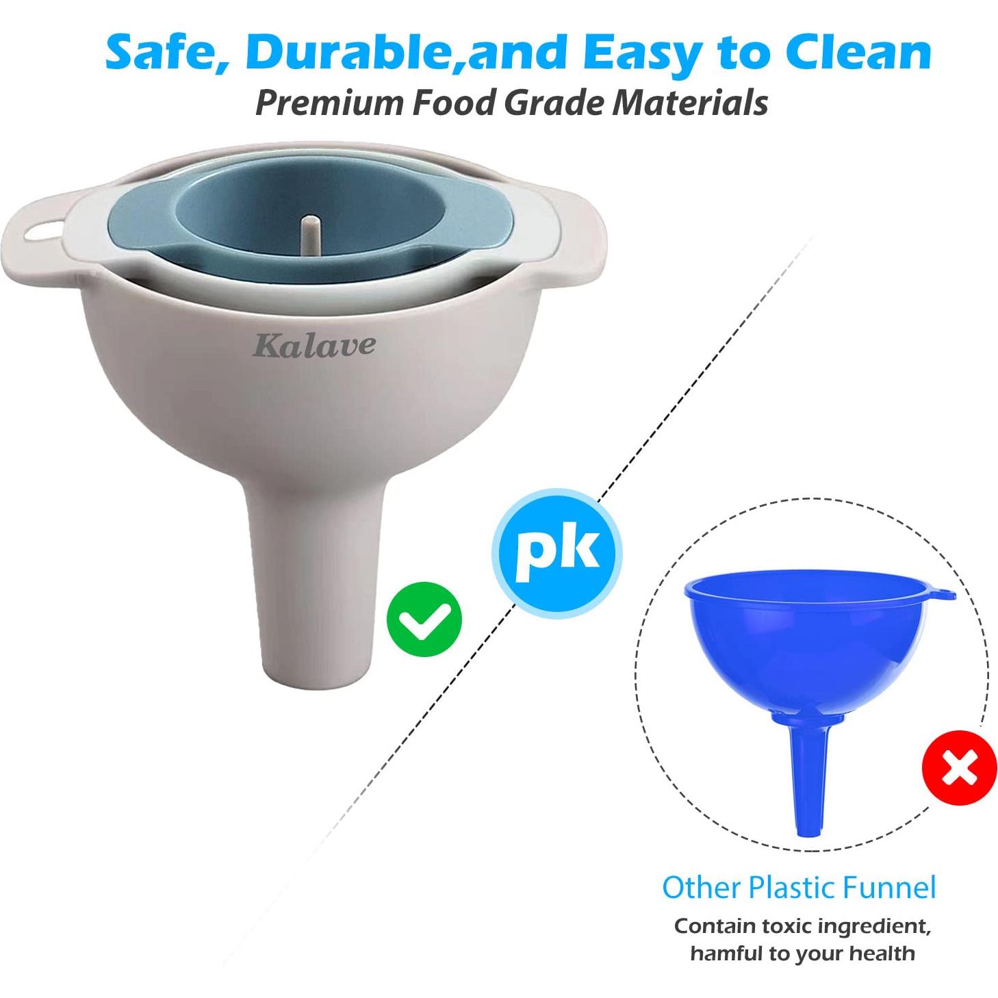 Juego de 4 Embudos de Grado Alimenticio Kalave