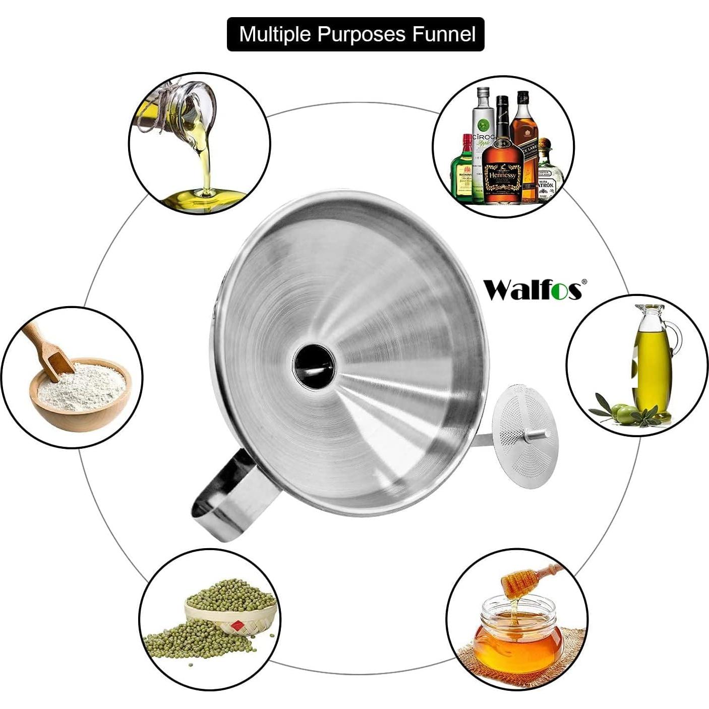 Juego de 3 Embudos de Acero Inoxidable Walfos 14.4 cm