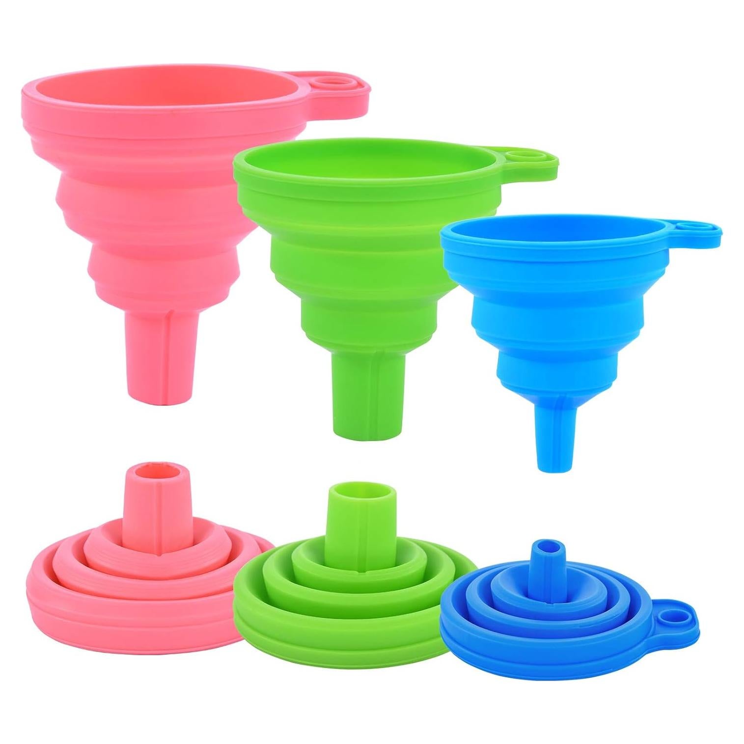 Juego de embudos de silicona colapsables Rechishre - 3 piezas