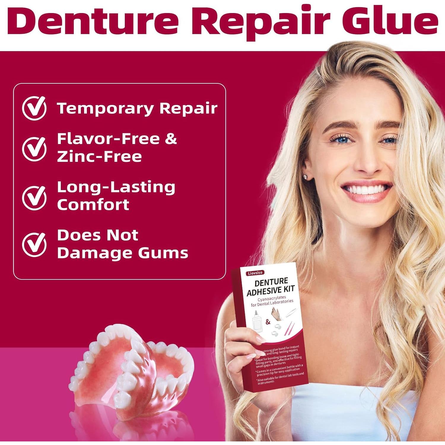 Pegamento Dental Instantáneo Liovsiso 28.35g Gel Rápido