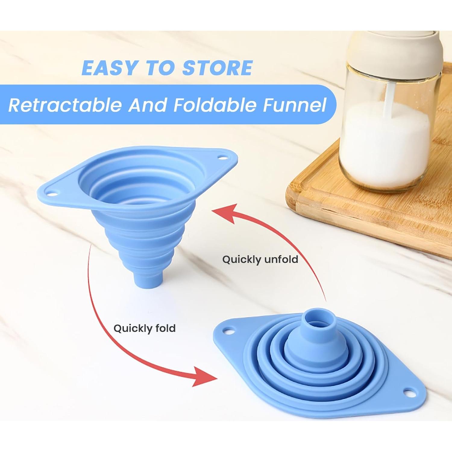 Juego de 3 Embudos de Silicona Plegables VAYRMEU para Cocina