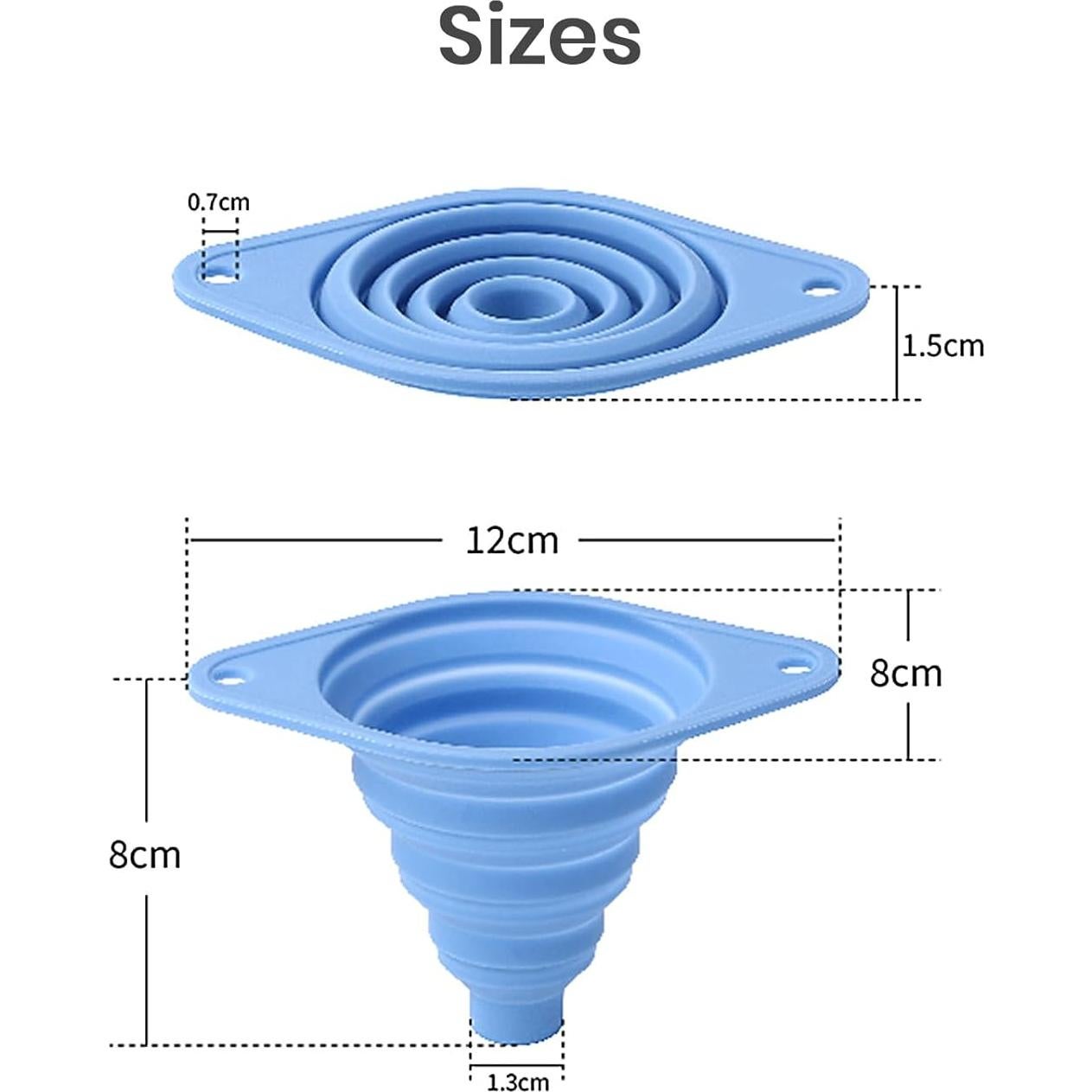 Juego de 3 Embudos de Silicona Plegables VAYRMEU para Cocina