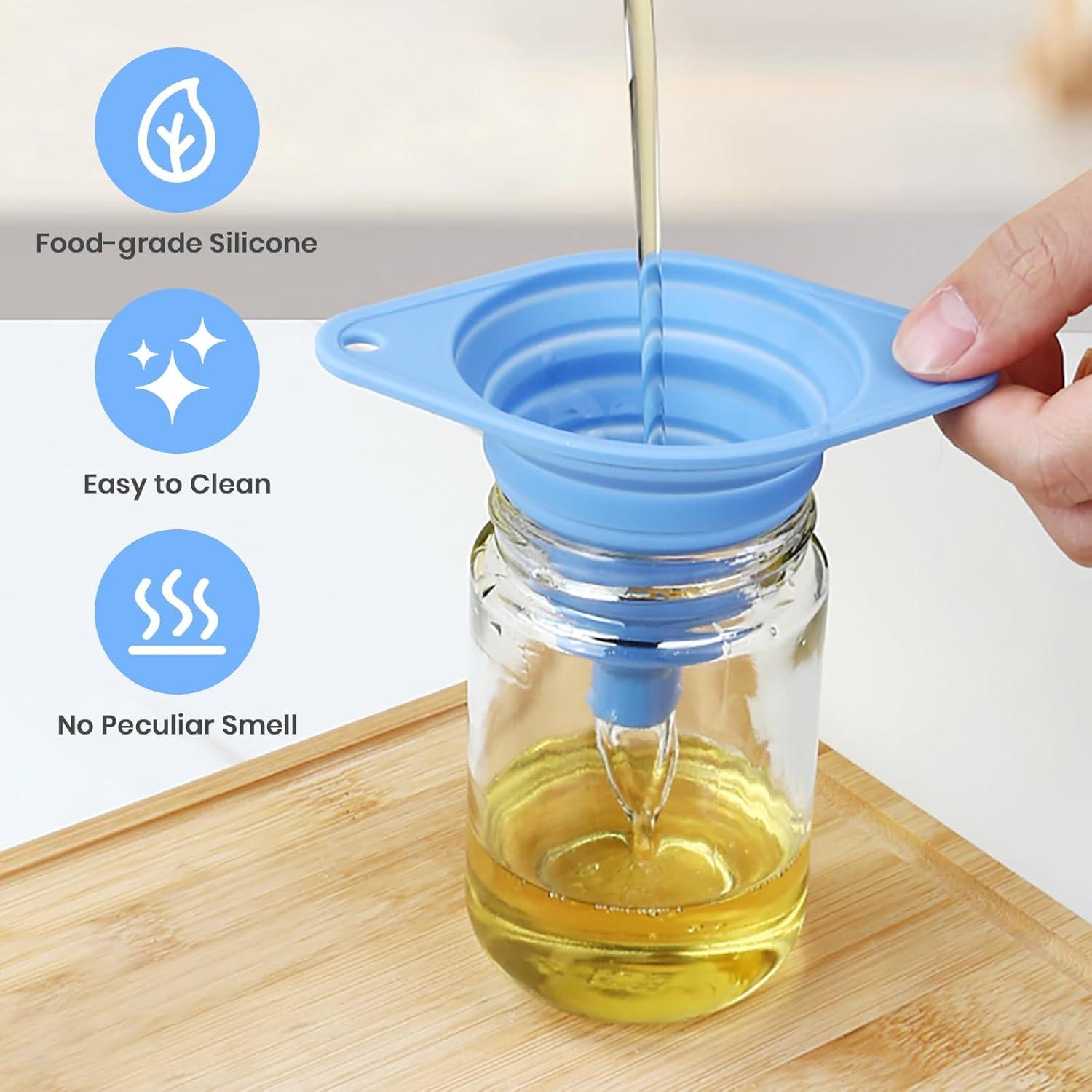 Juego de 3 Embudos de Silicona Plegables VAYRMEU para Cocina