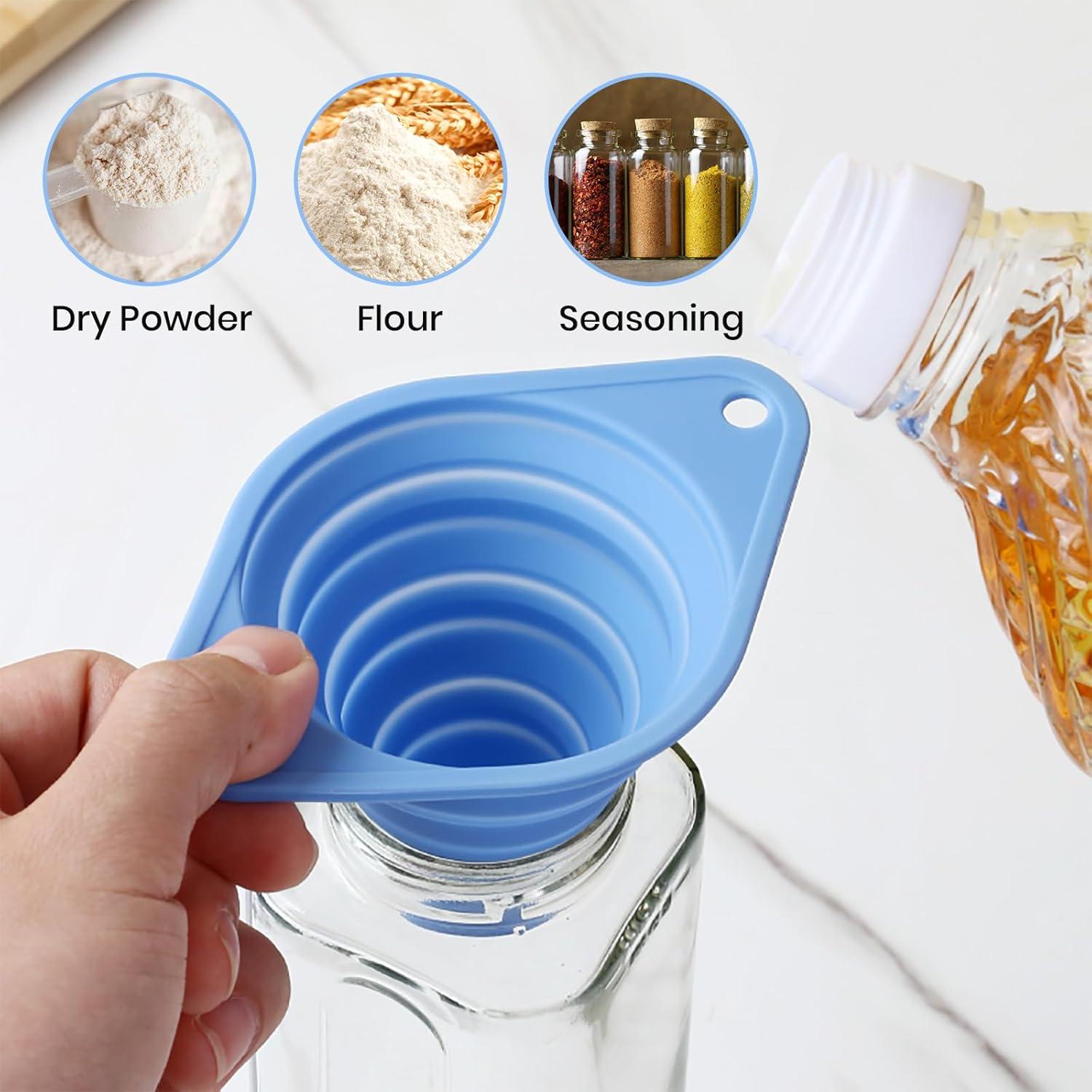 Juego de 3 Embudos de Silicona Plegables VAYRMEU para Cocina