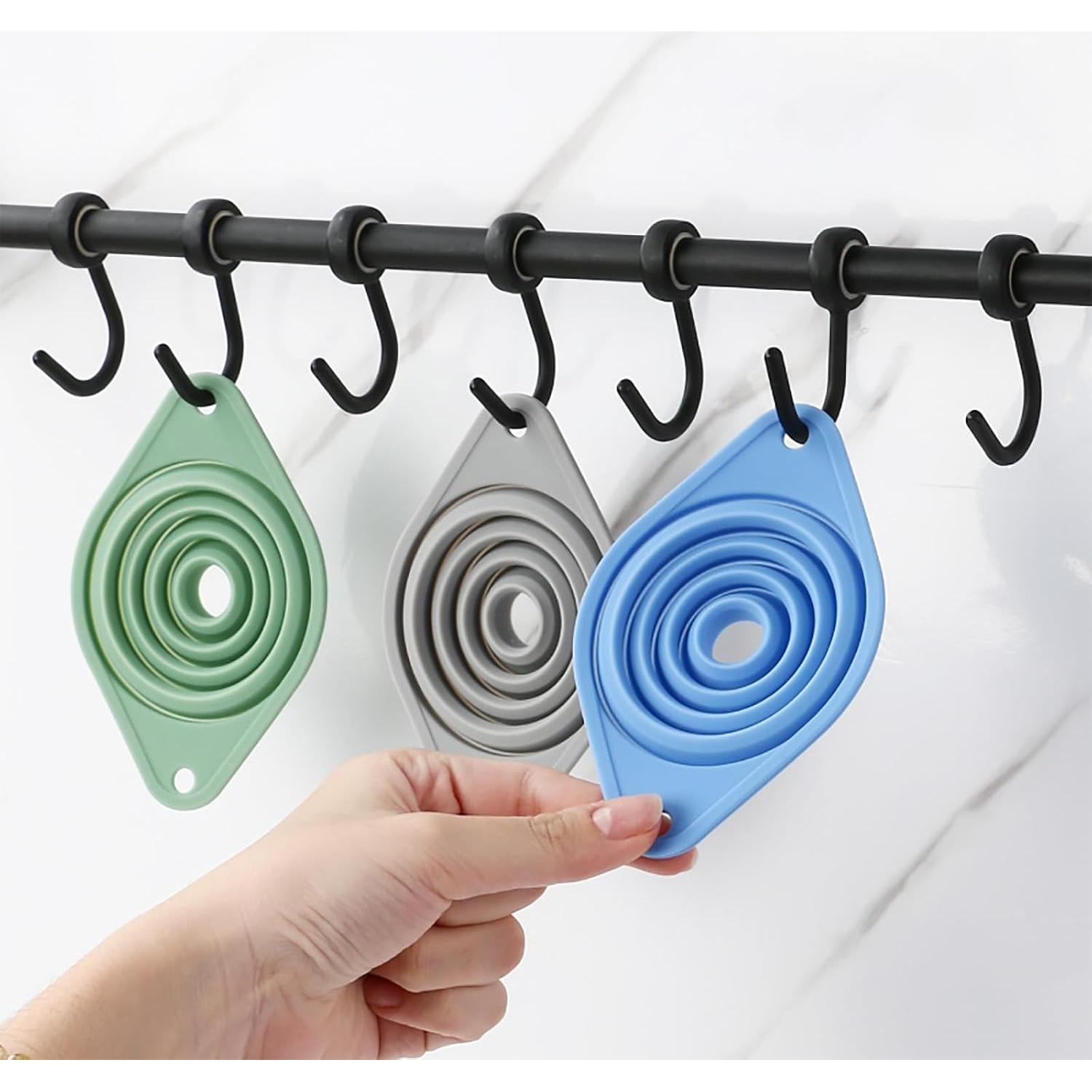 Juego de 3 Embudos de Silicona Plegables VAYRMEU para Cocina