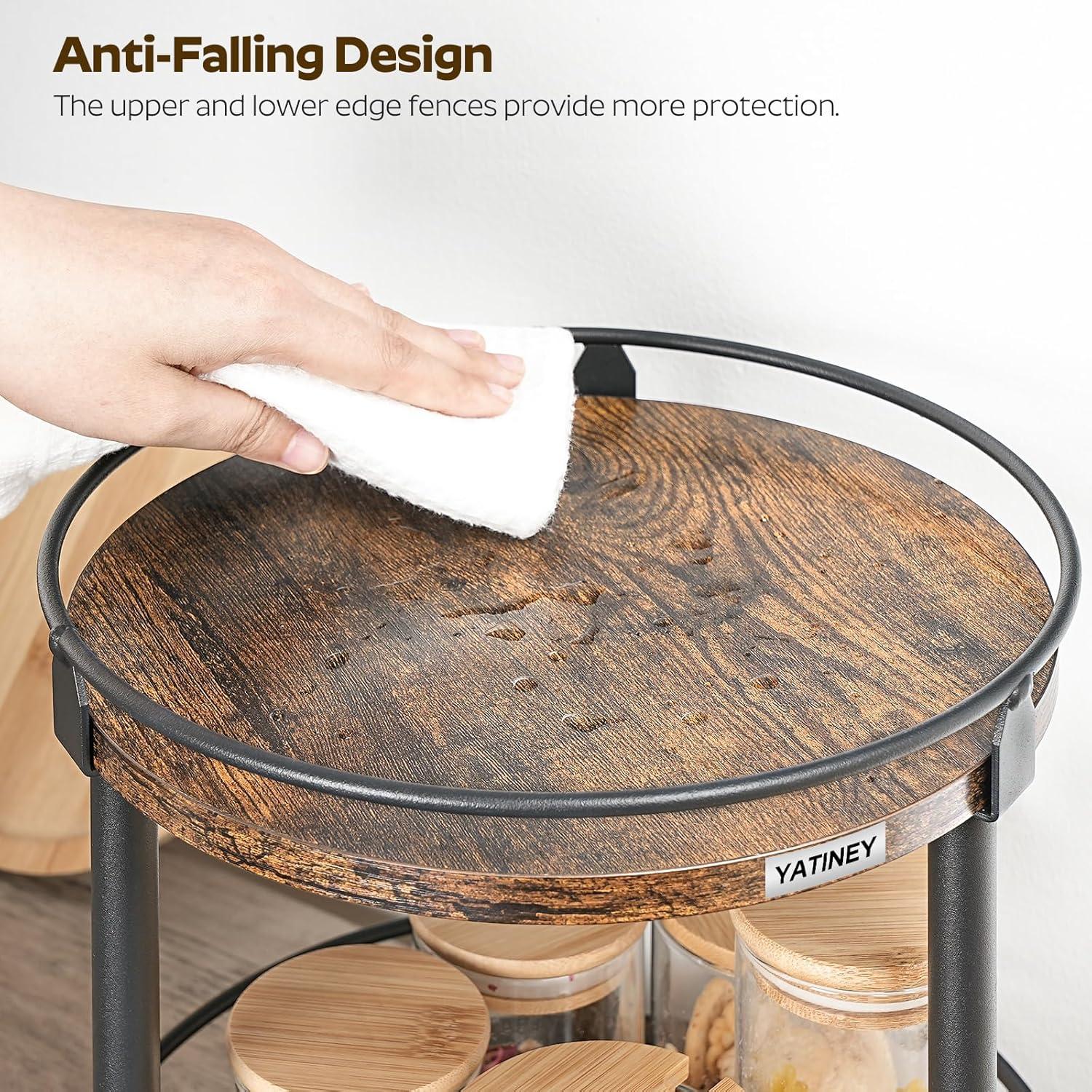 Organizador de Especias Rotatorio YATINEY 2 Niveles Marrón