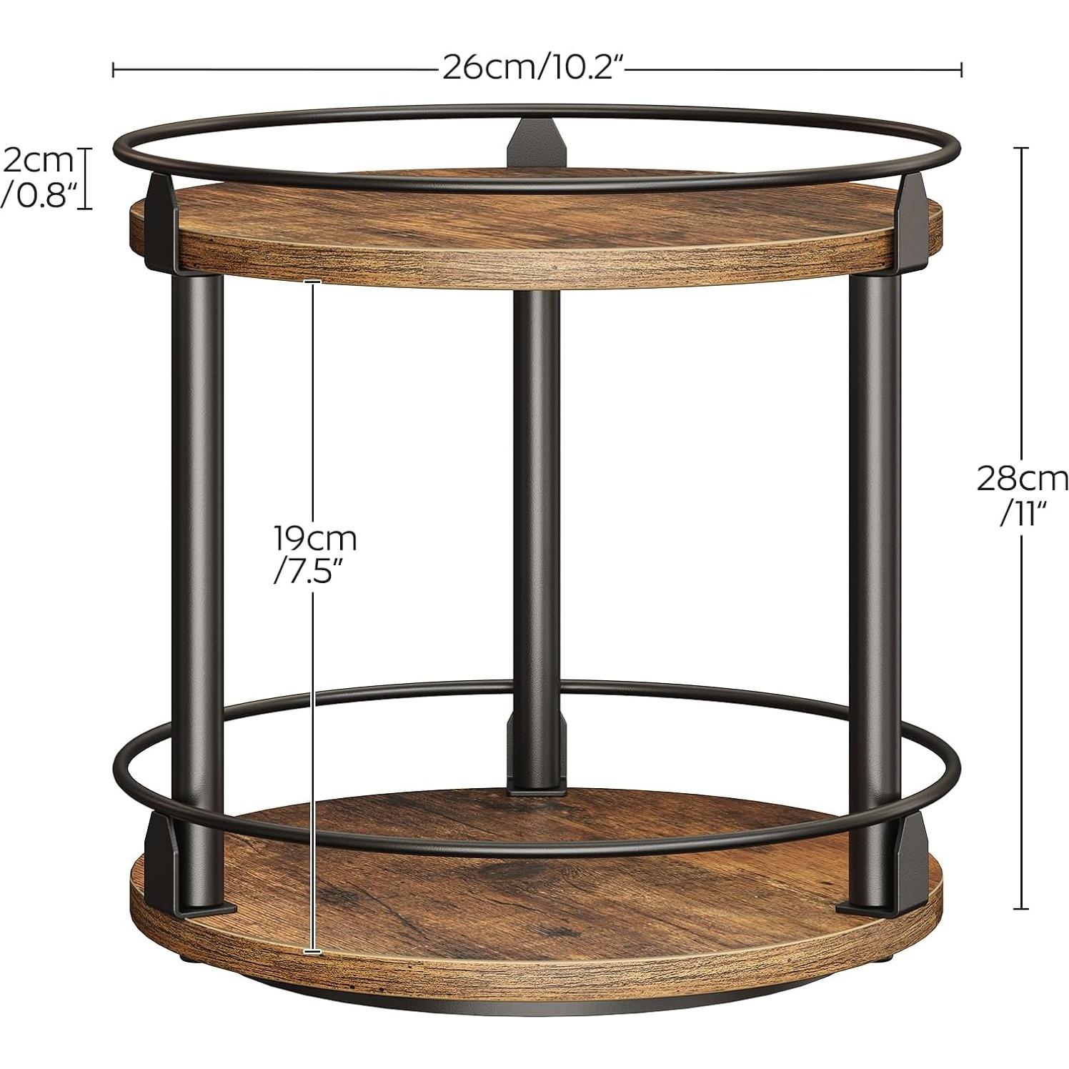 Organizador de Especias Rotatorio YATINEY 2 Niveles Marrón