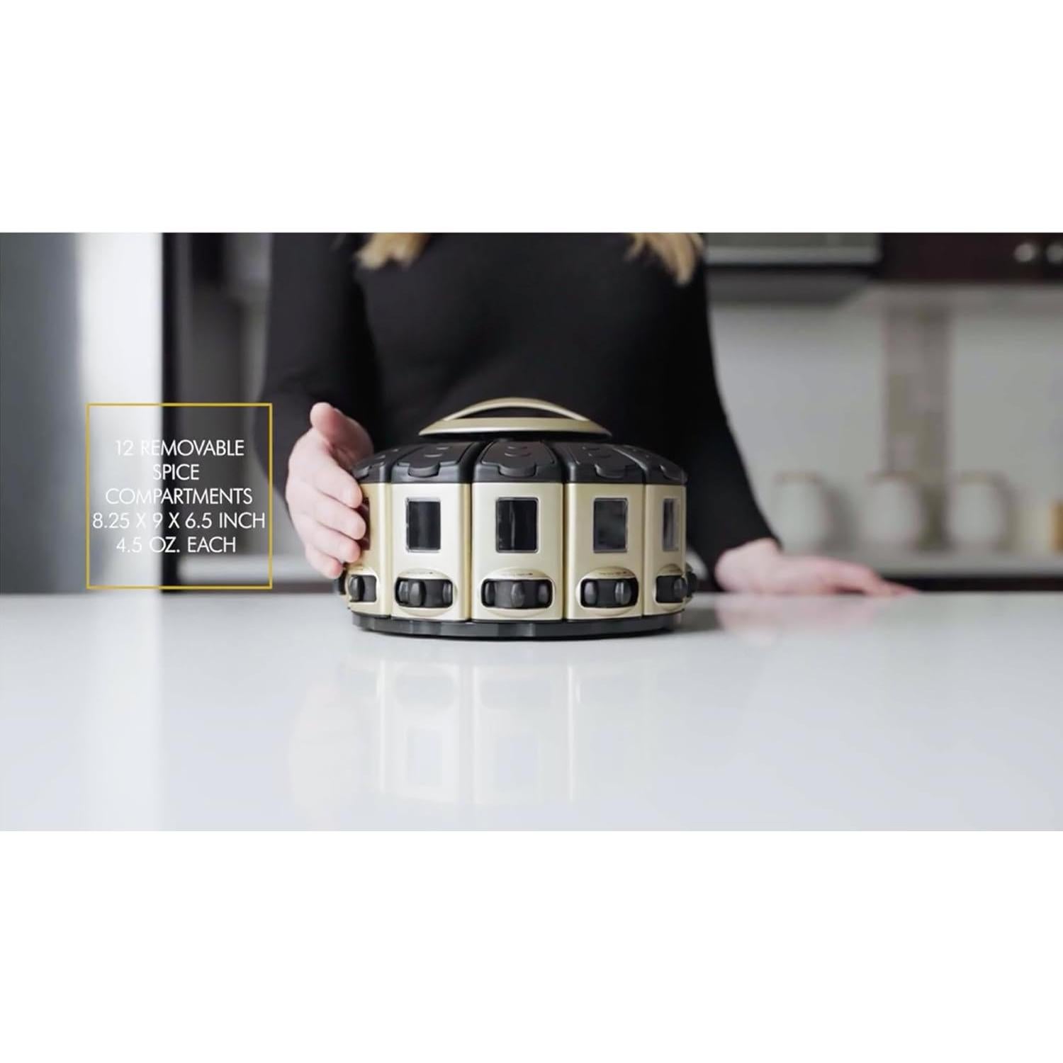 Carrusel Auto-Medidor KitchenArt 57010 para Especias 12 Frascos