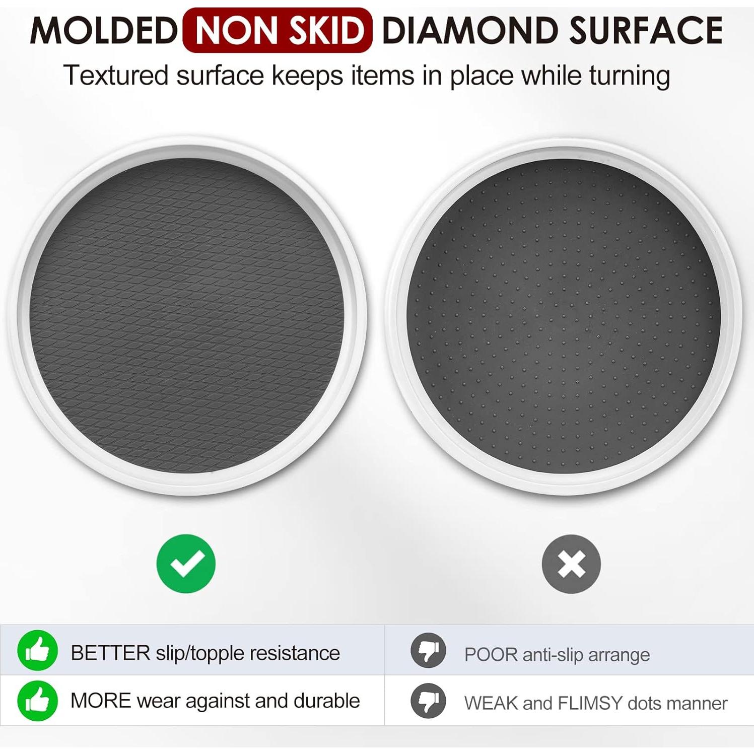 Juego de 4 organizadores Lazy Susan 25,4 cm antideslizantes