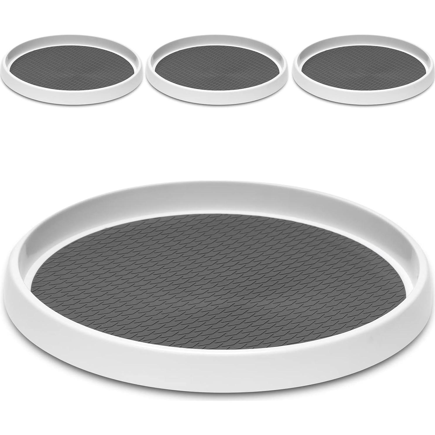 Juego de 4 organizadores Lazy Susan 25,4 cm antideslizantes