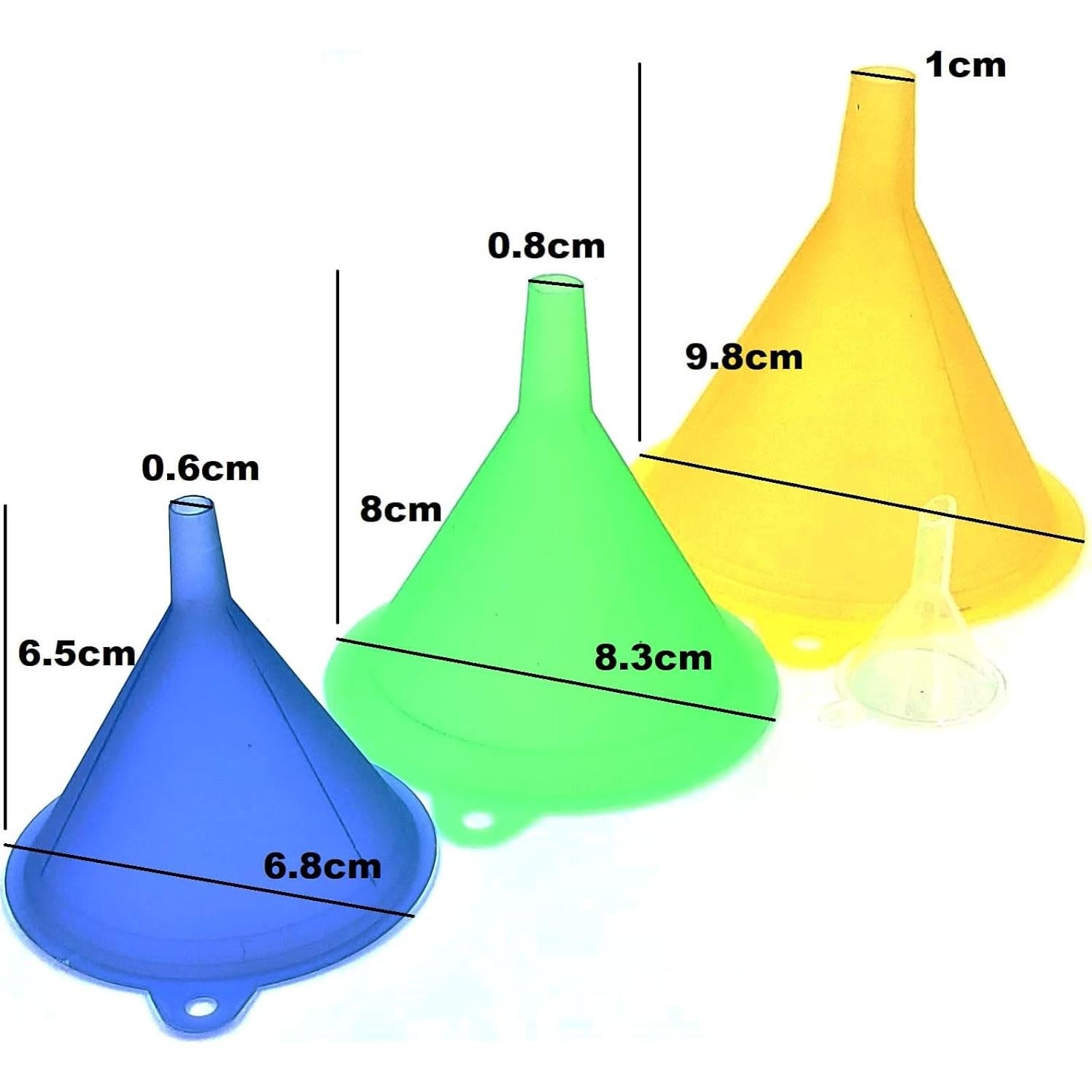 Juego de 5 embudos de plástico TitanOwl multicolor