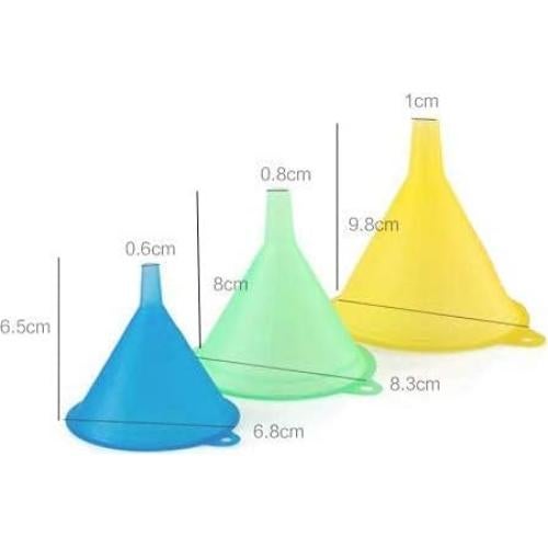 Juego de 5 embudos de plástico TitanOwl multicolor