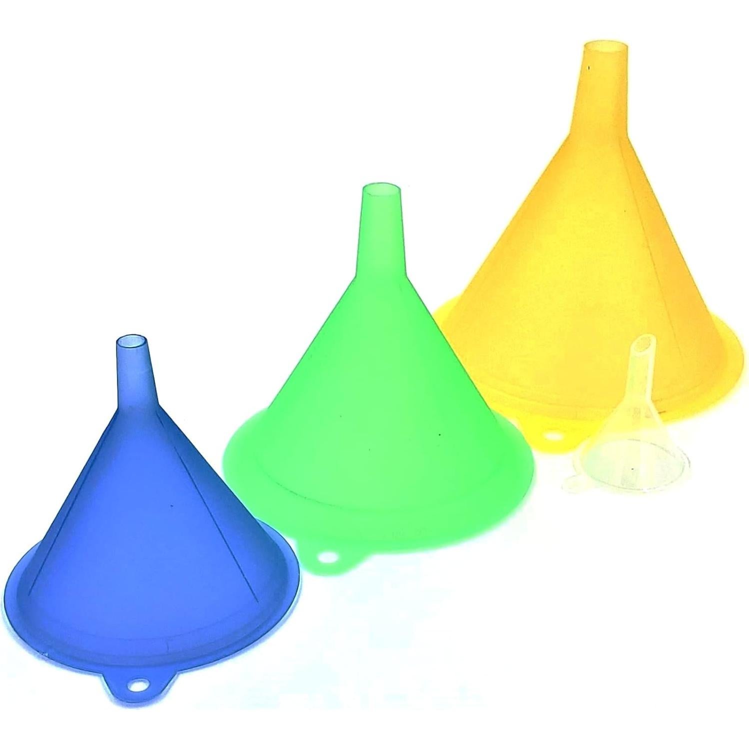 Juego de 5 embudos de plástico TitanOwl multicolor