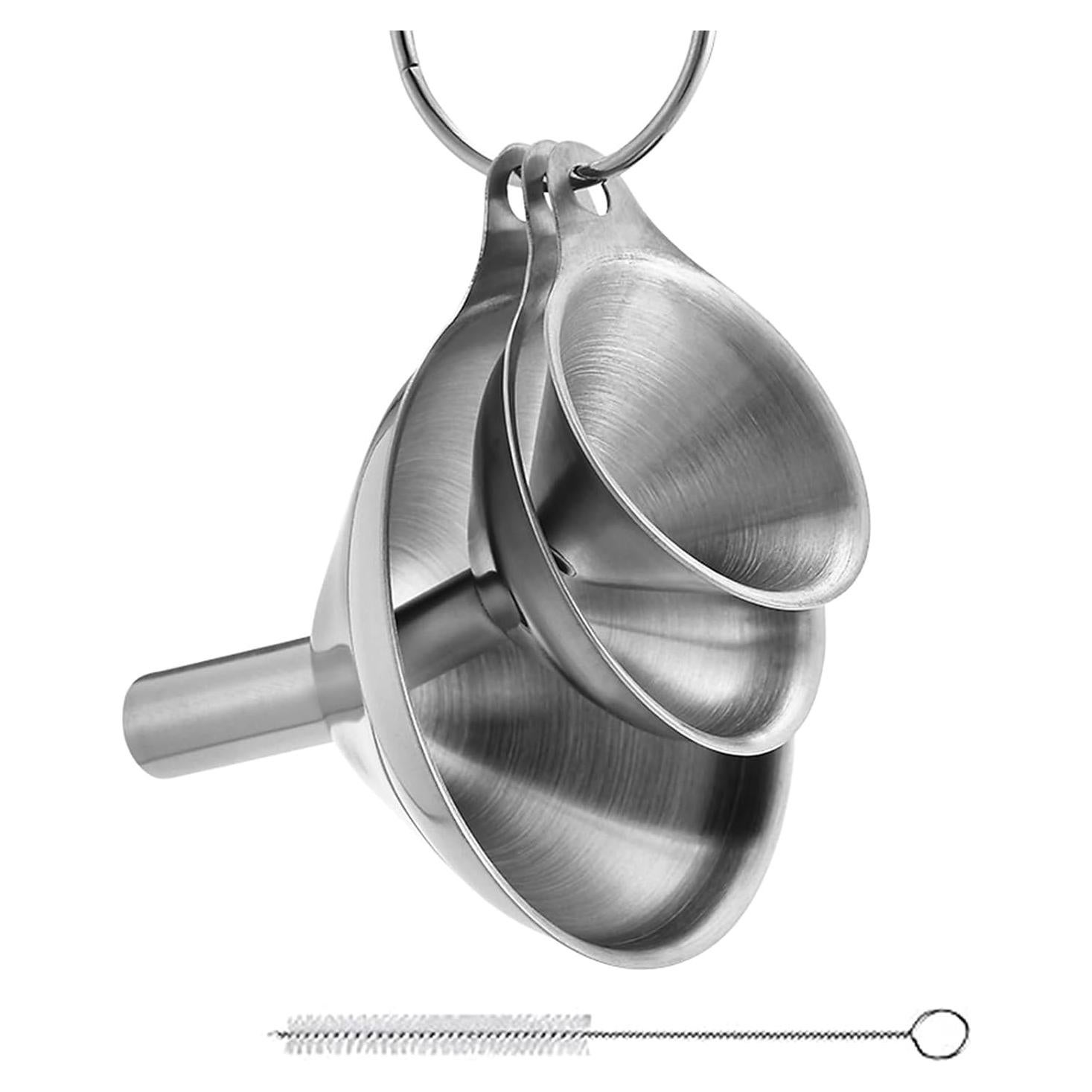 Set de 3 Embudos de Acero Inoxidable Leooccye para Cocina