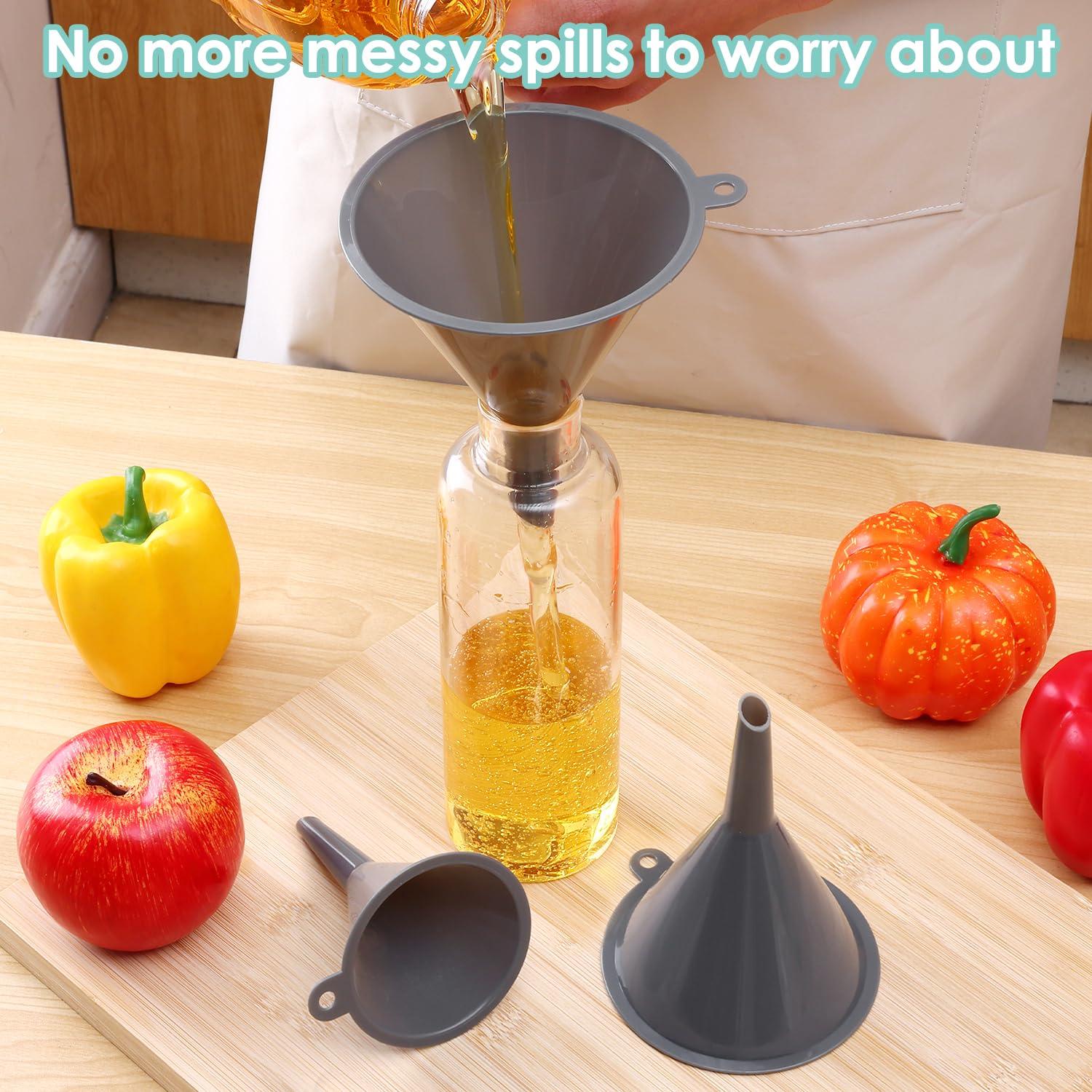 Juego de 3 embudos de cocina Babelshar de plástico grado alimenticio