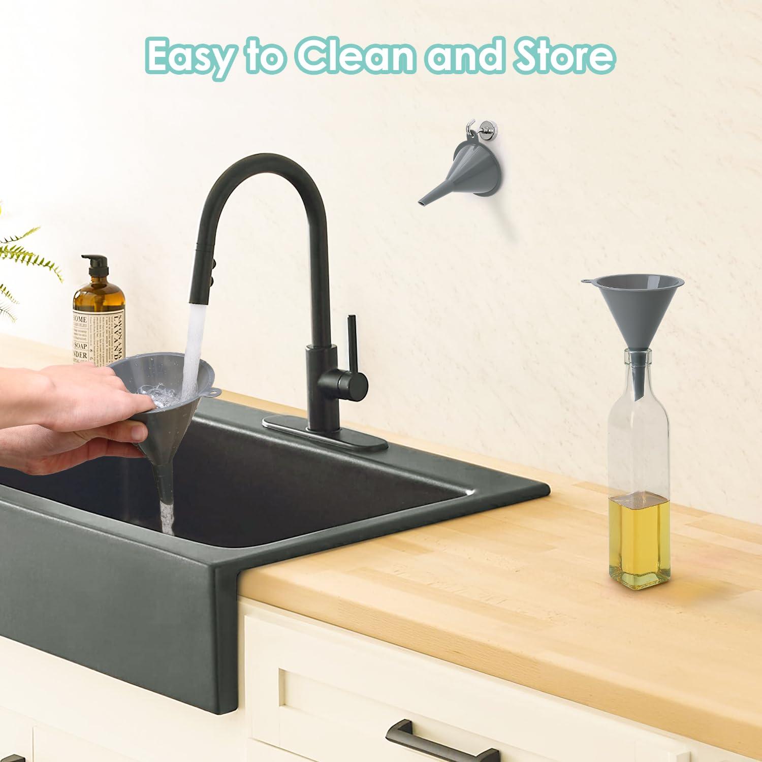 Juego de 3 embudos de cocina Babelshar de plástico grado alimenticio