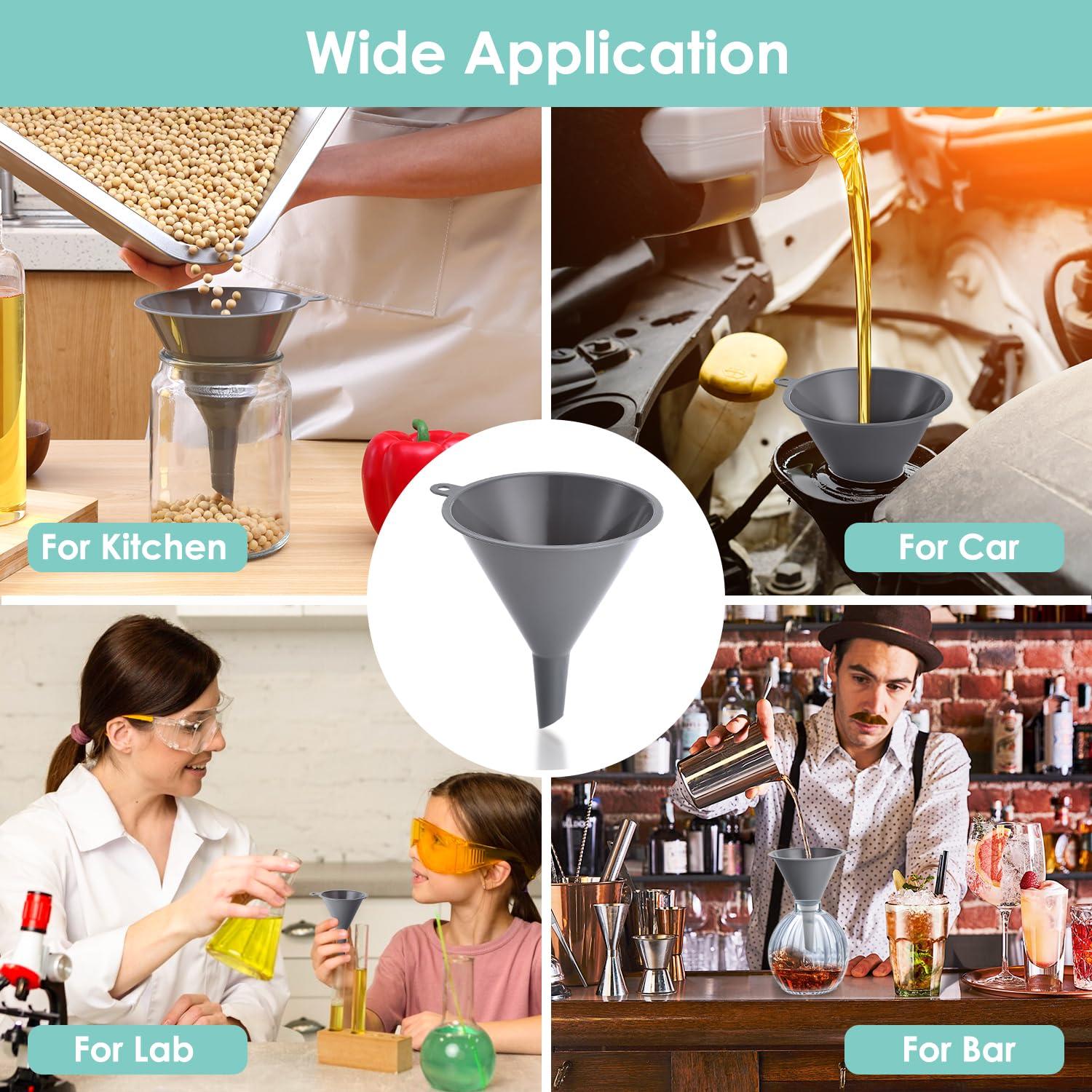 Juego de 3 embudos de cocina Babelshar de plástico grado alimenticio