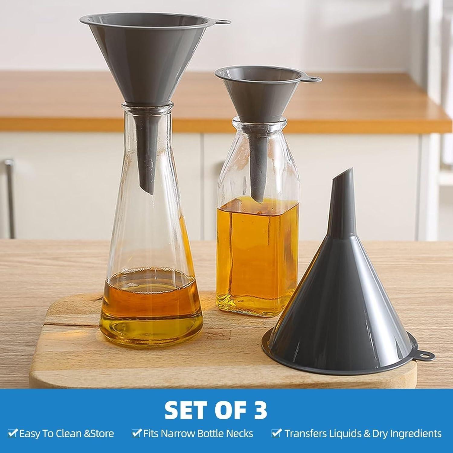 Juego de 3 embudos de cocina DolphinSmile - Plástico duradero