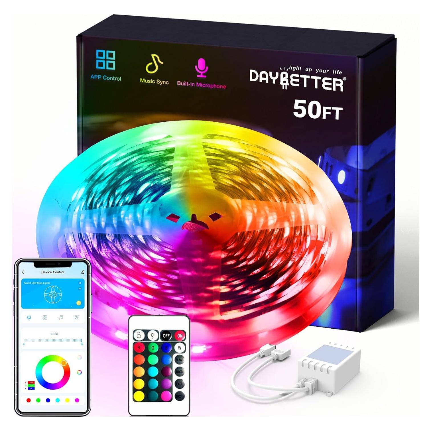 Tiras LED RGB DAYBETTER 15,24 m Control APP Multicolor